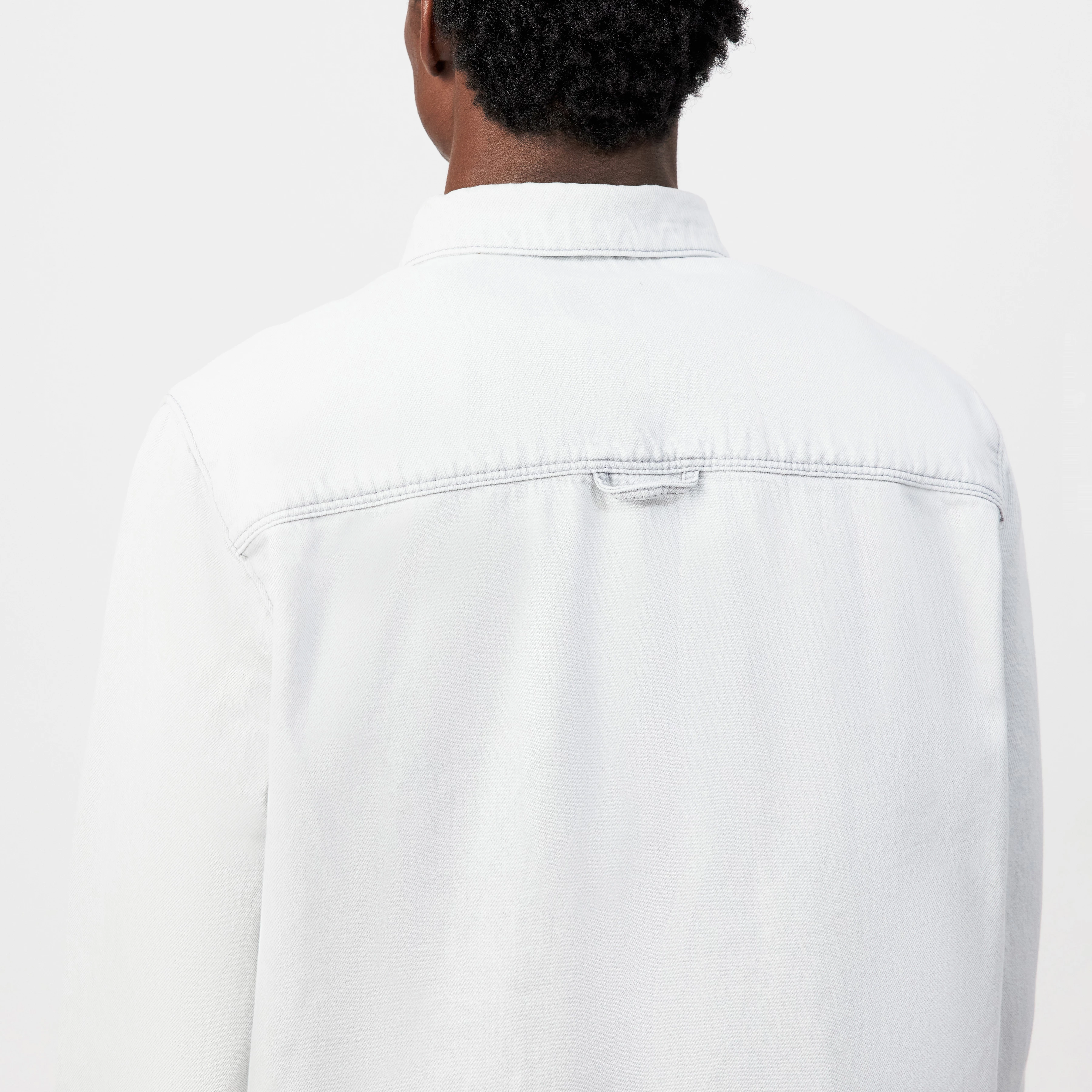 DIEGGO - Overshirt med brystlomme i denim - men - grå - Detailansicht am Model