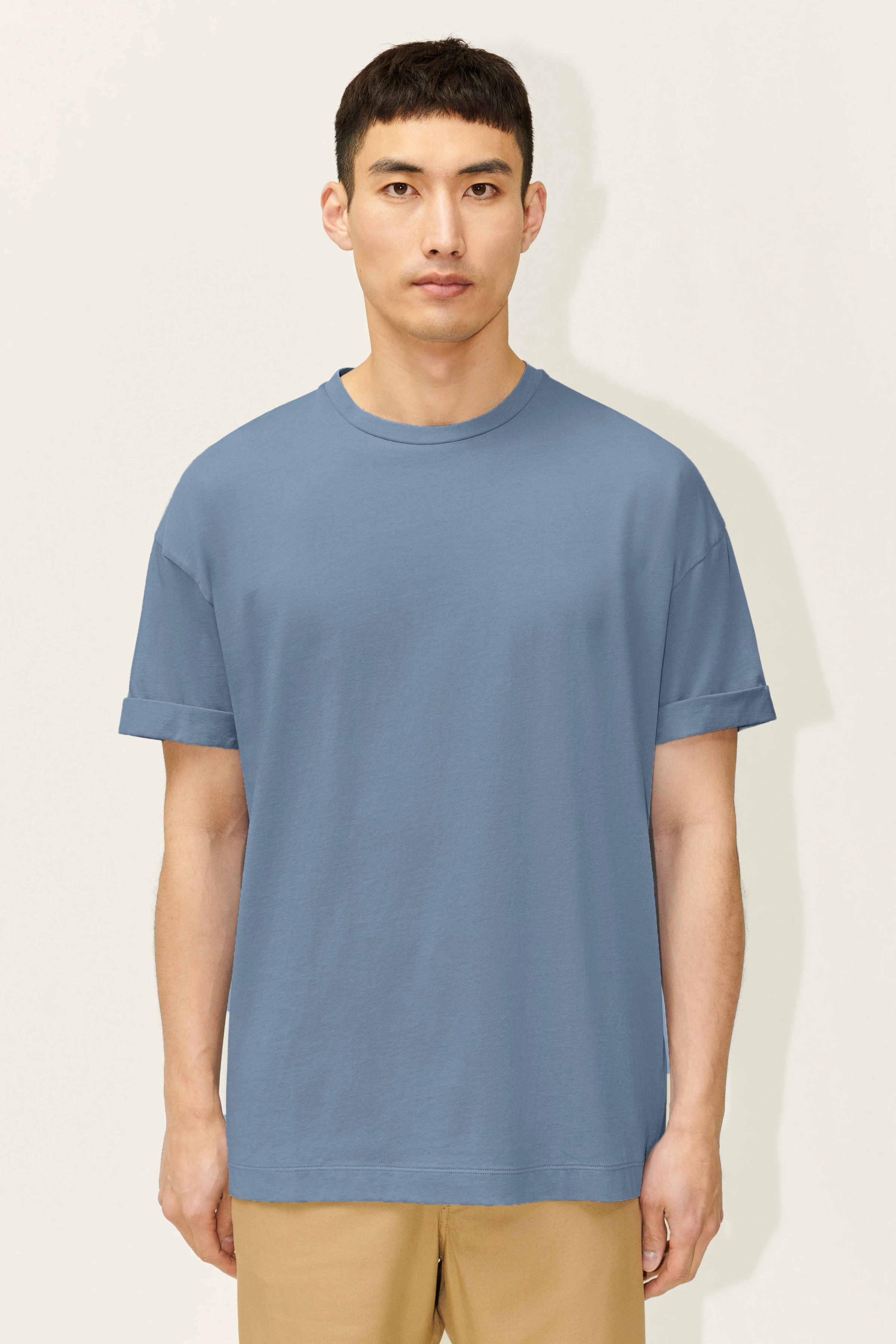 THILO - relaxed fit cotton T-Shirt - men - blue - Frontansicht
