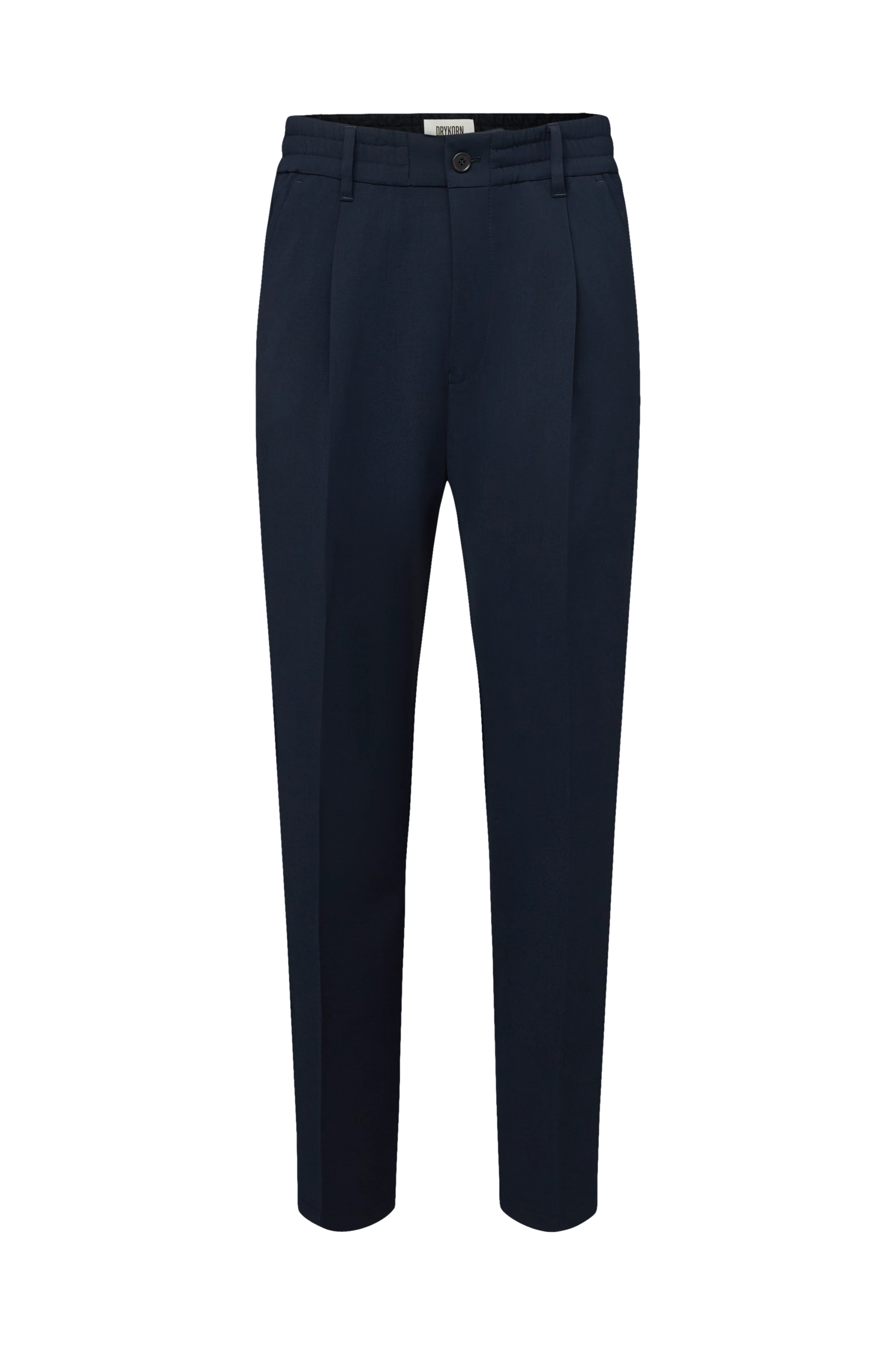 CHASY - Casual trousers with pleats in gabardine - men - blue - Freisteller Frontansicht