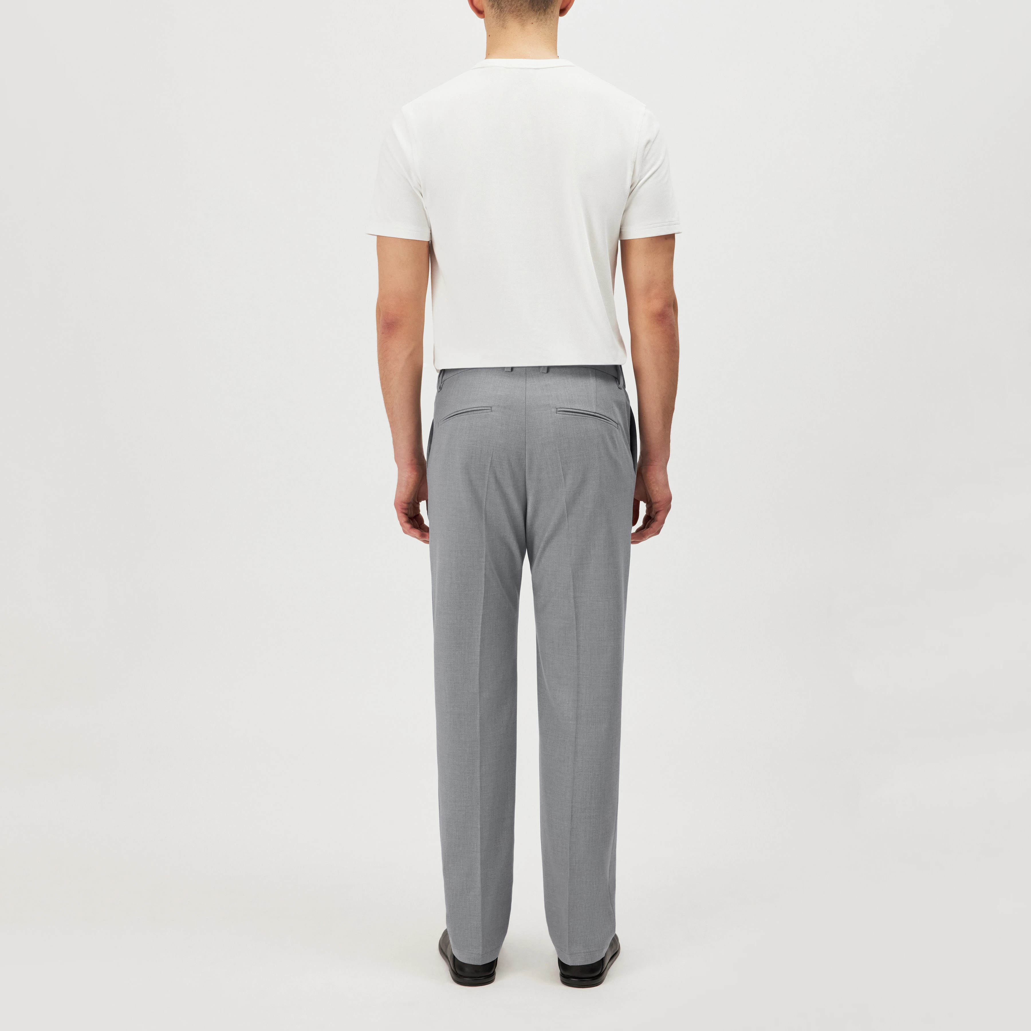 AJEND_RGLR_SK - Tailored trousers in wool blend - men - grey - Rückansicht