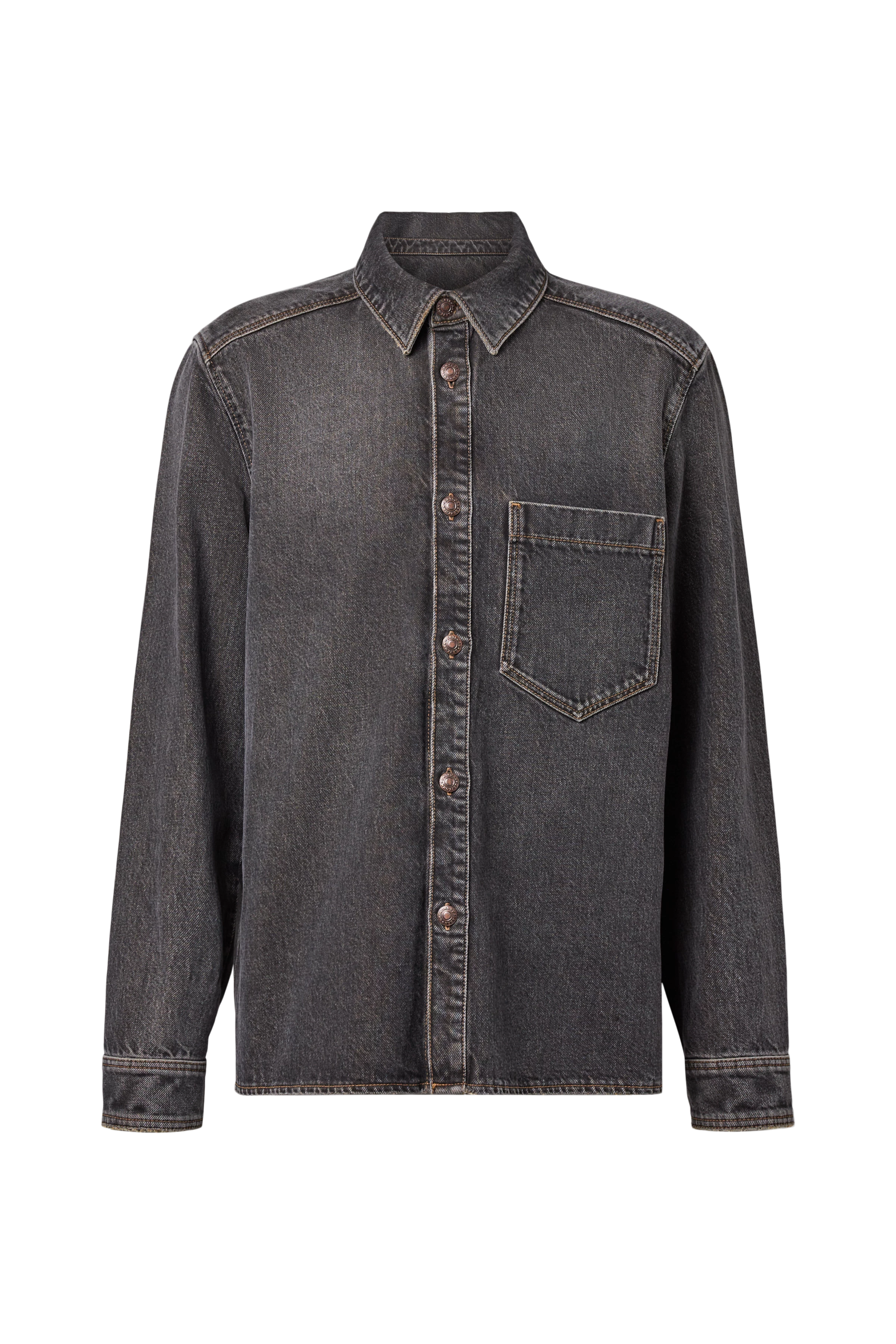DIEGGO - Denim Overshirt with Chest Pocket - men - beige - Freisteller Frontansicht