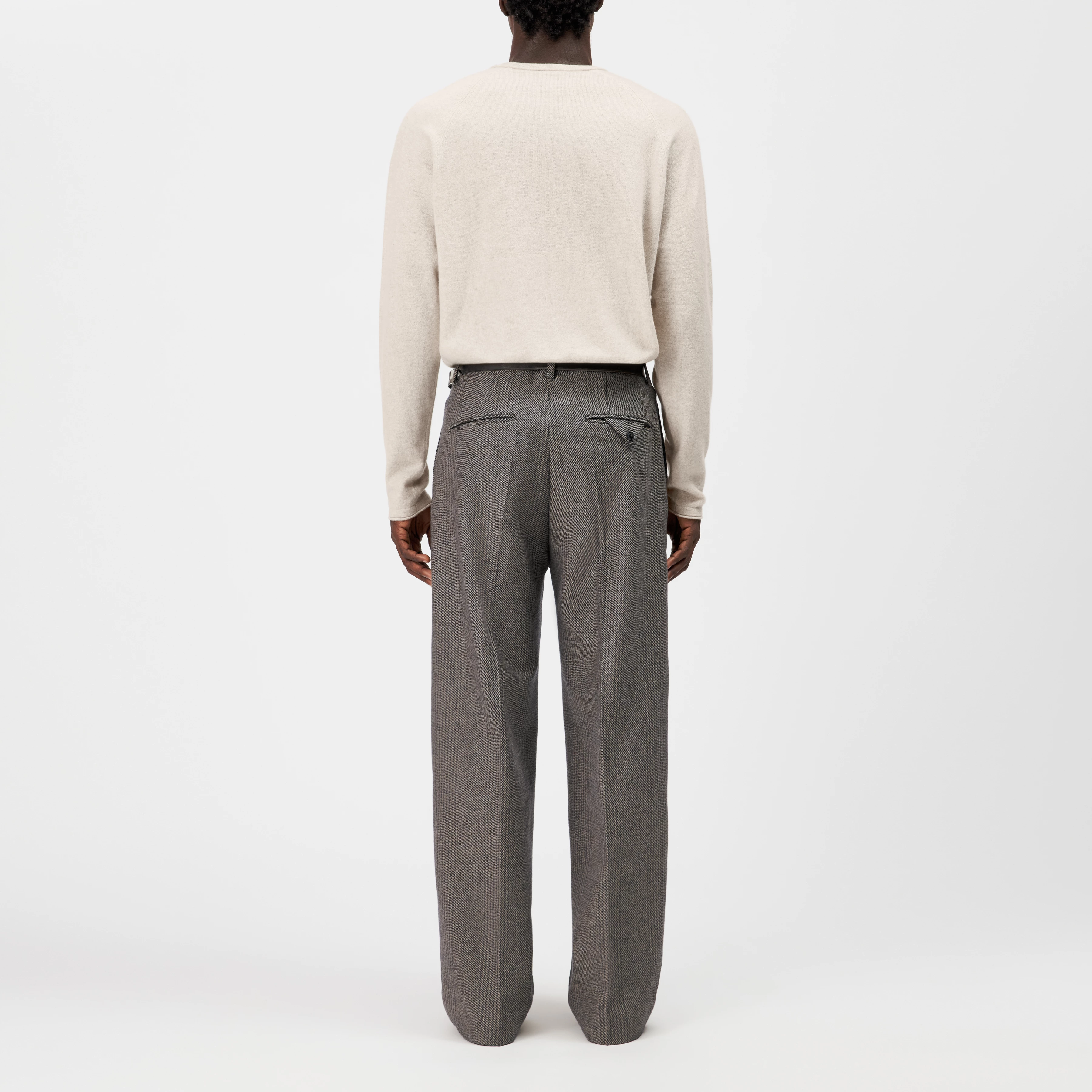 NODACO - Classic trousers in wool blend - men - brown - Rückansicht