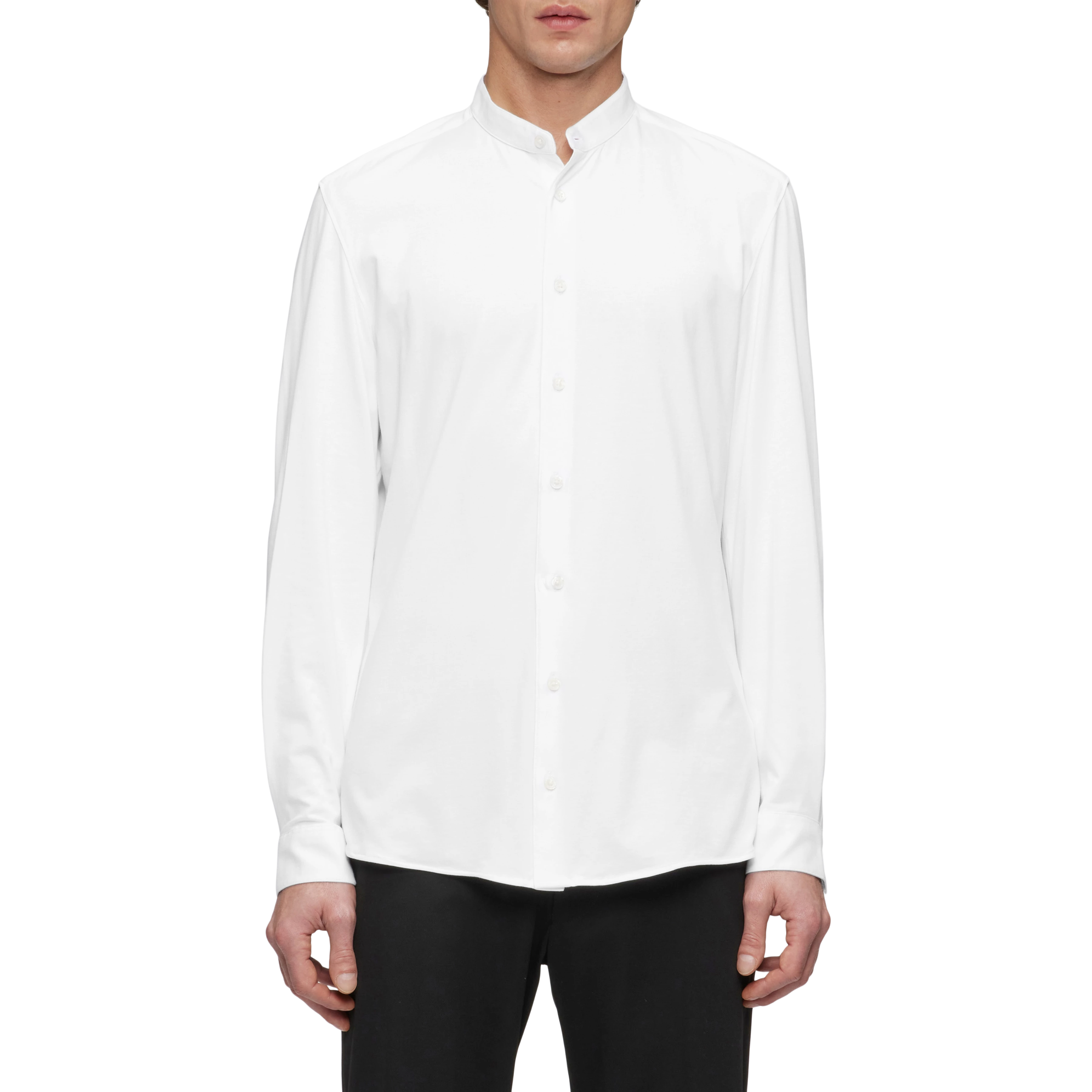 TIO - Slim fit overhemd van elastisch katoen - heren - wit - Frontansicht