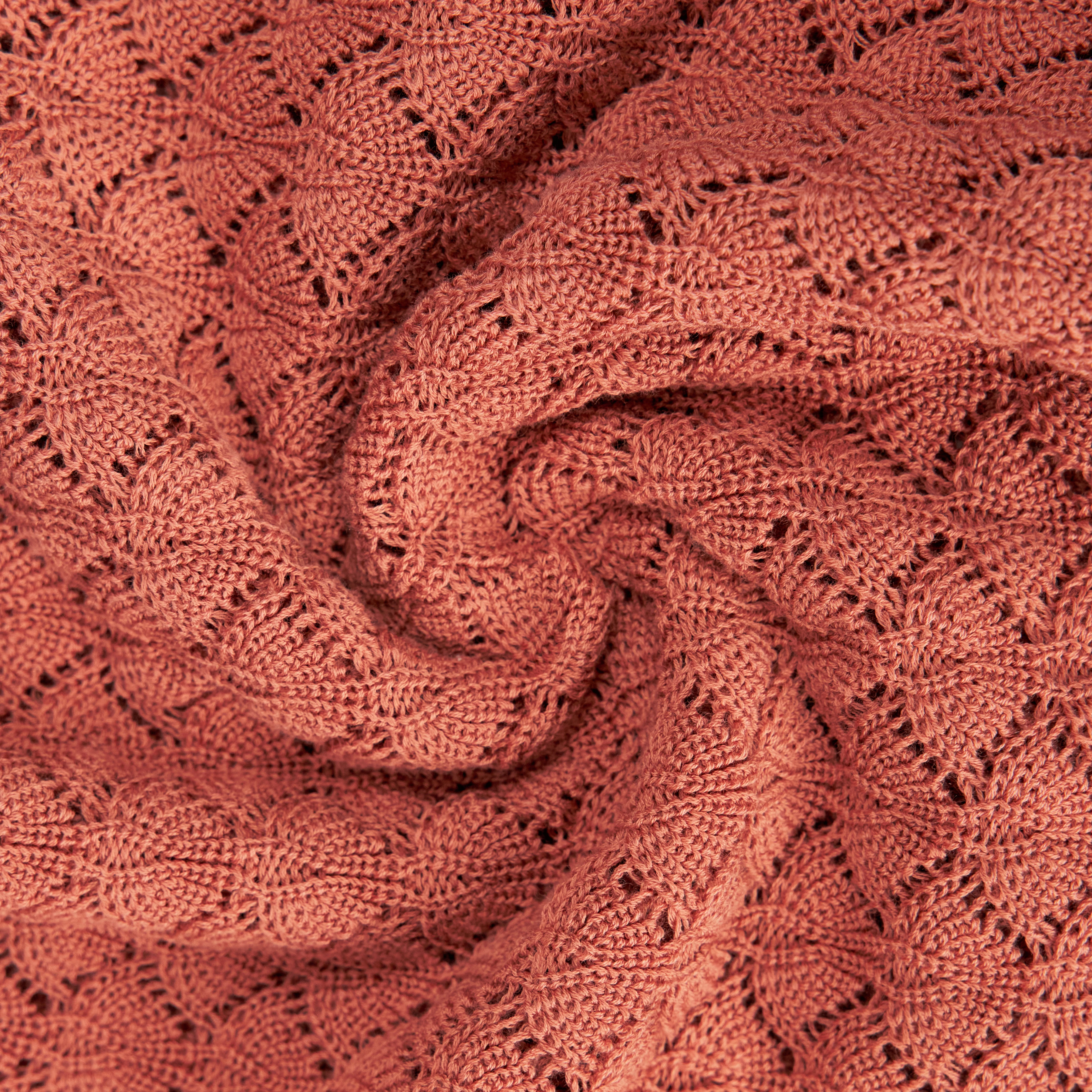 GALVINA - Knitted top in textured cotton - women - orange - Materialbild (B2C)