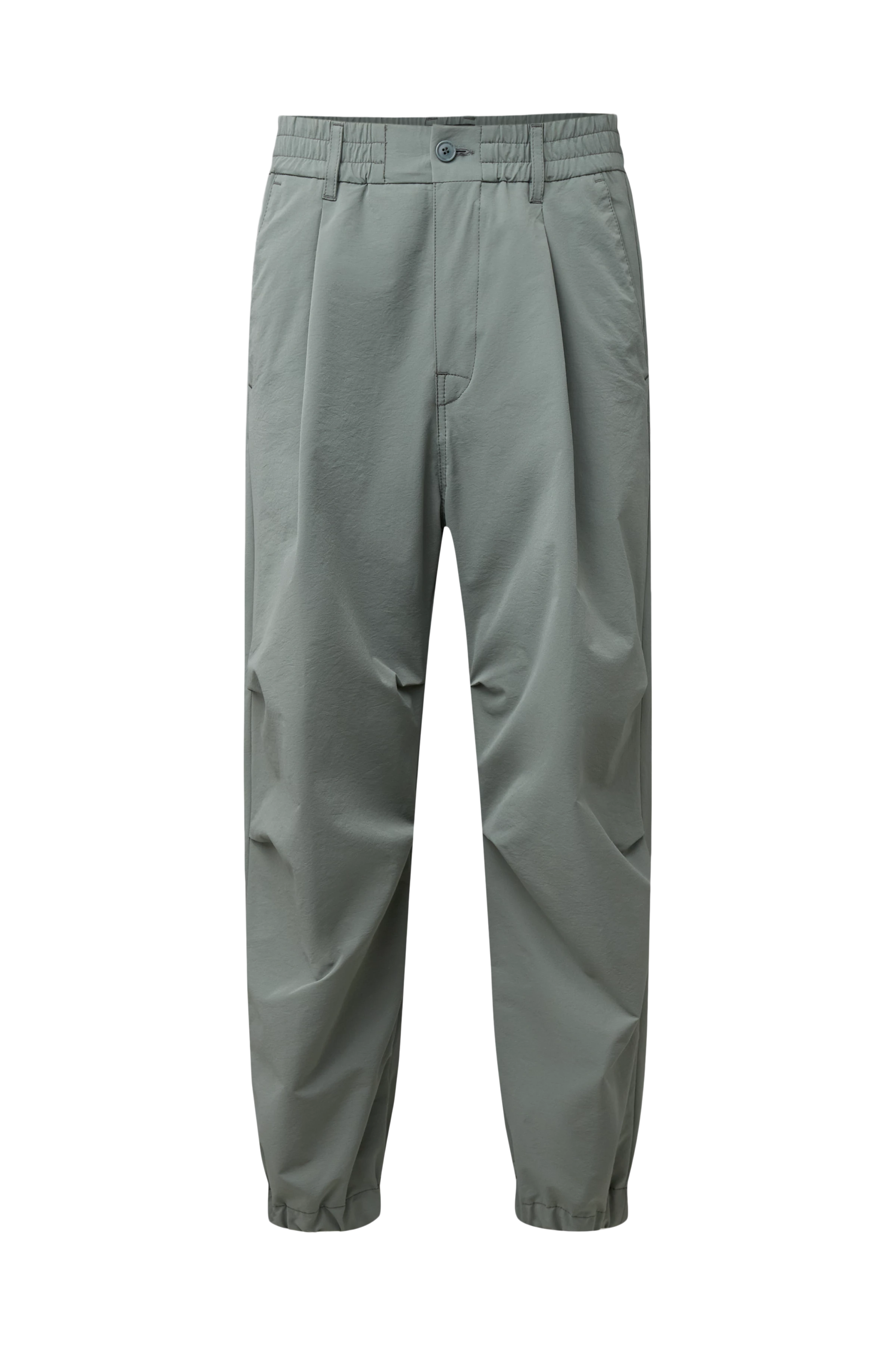 LIROG_C - Utility trousers in woven techno-fabric - men - green - Freisteller Frontansicht