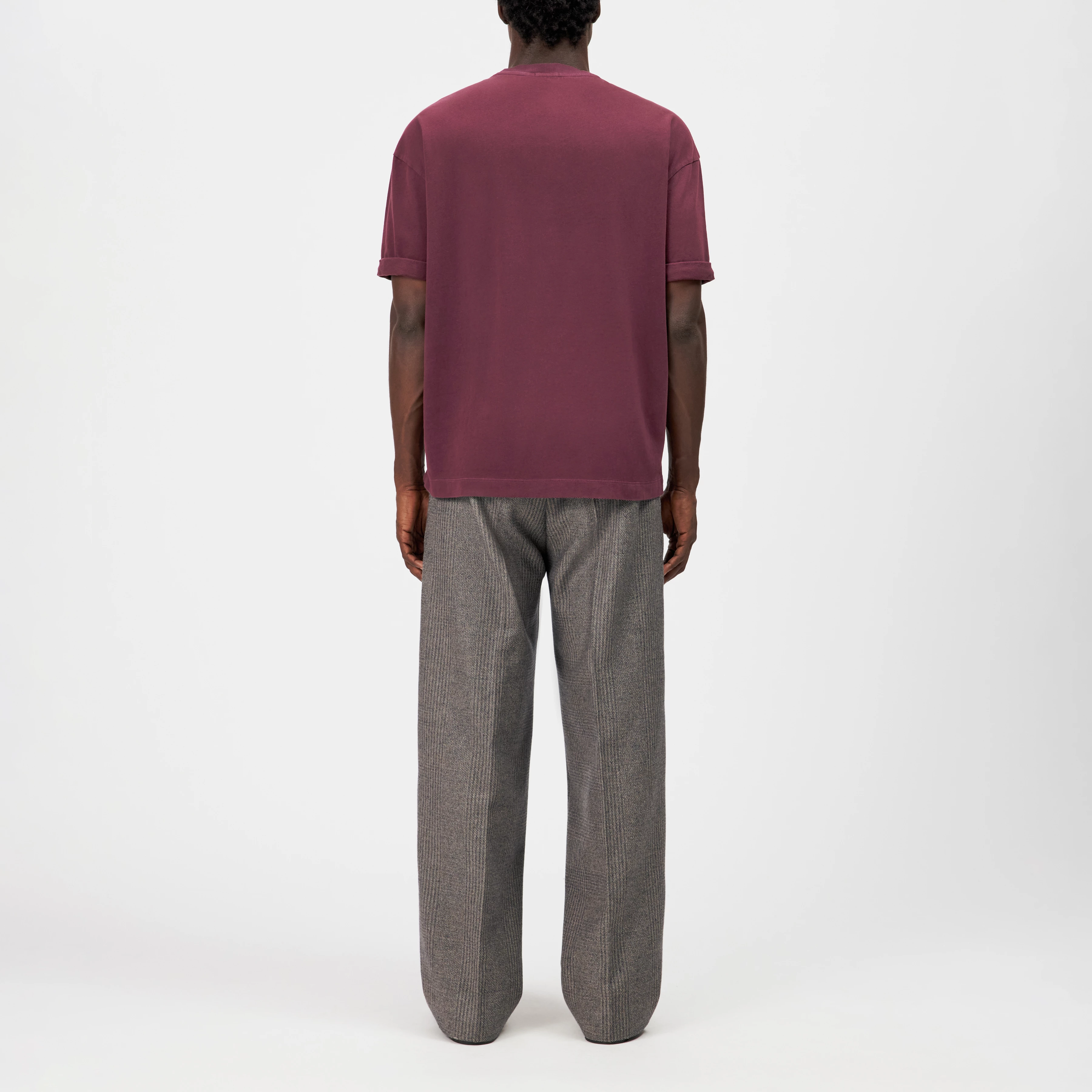 THILO - Relaxed Fit T-Shirt in softer Baumwolle und Washed Look - Herren - rot - Rückansicht