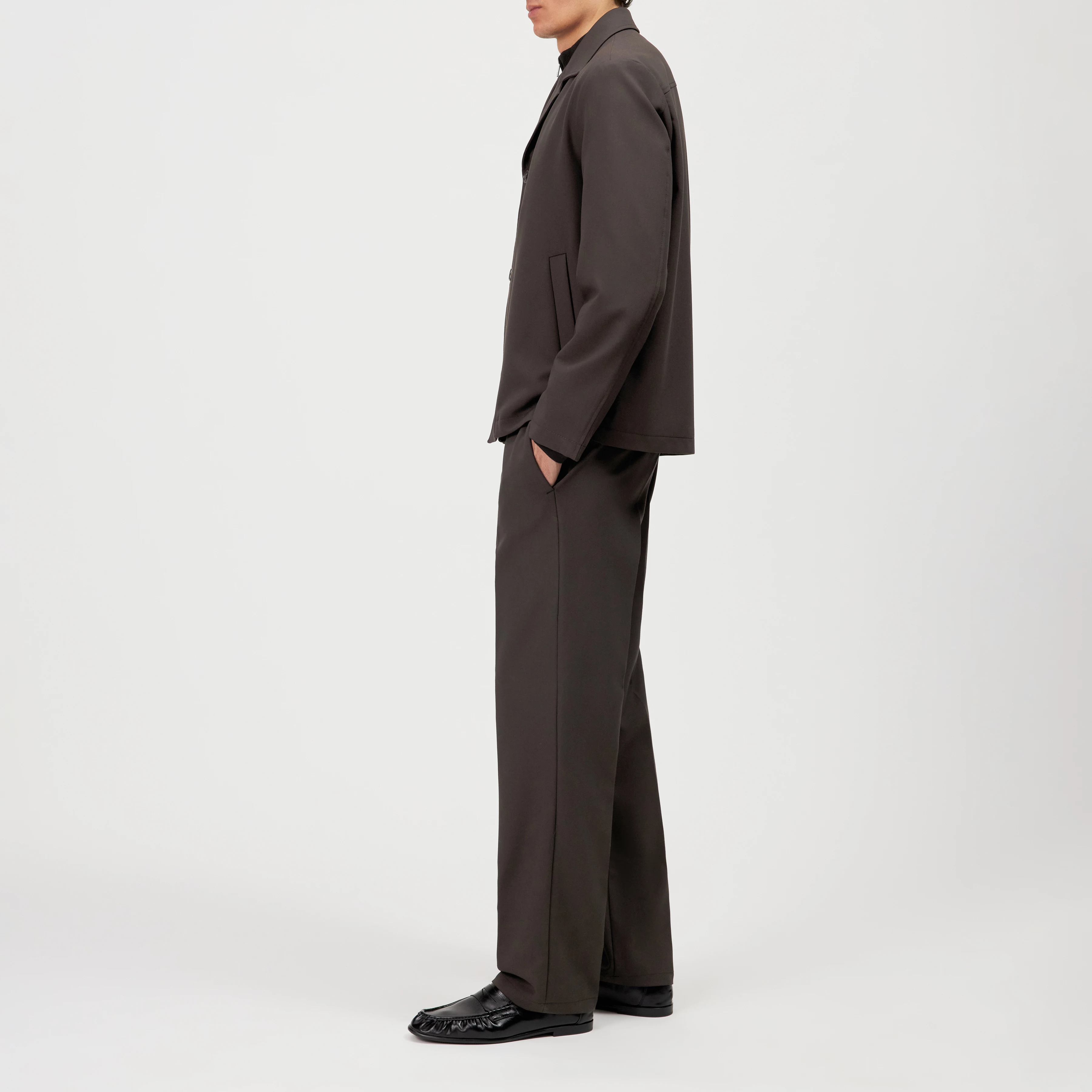 LOUVIN - Regular fit jacket with lapel collar - men - brown - Seitenansicht