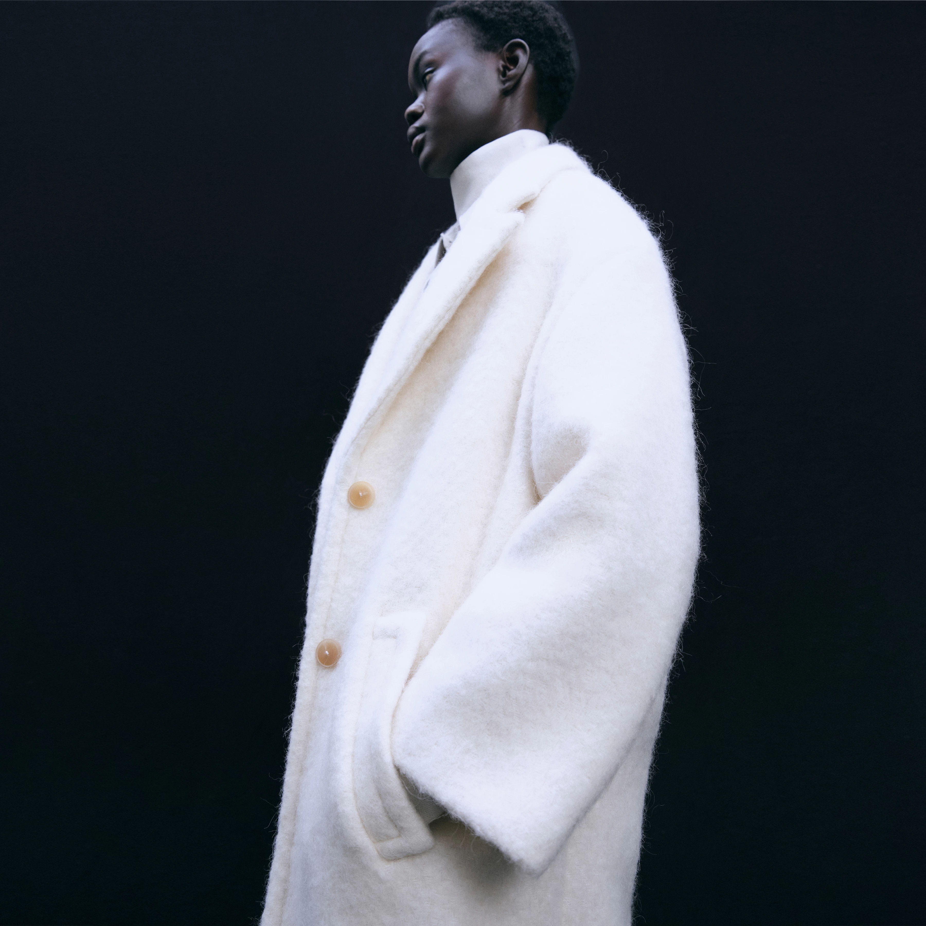 NUTHALL - Lässiger Hüllenmantel in Alpaka-Woll-Mix - Damen - off white