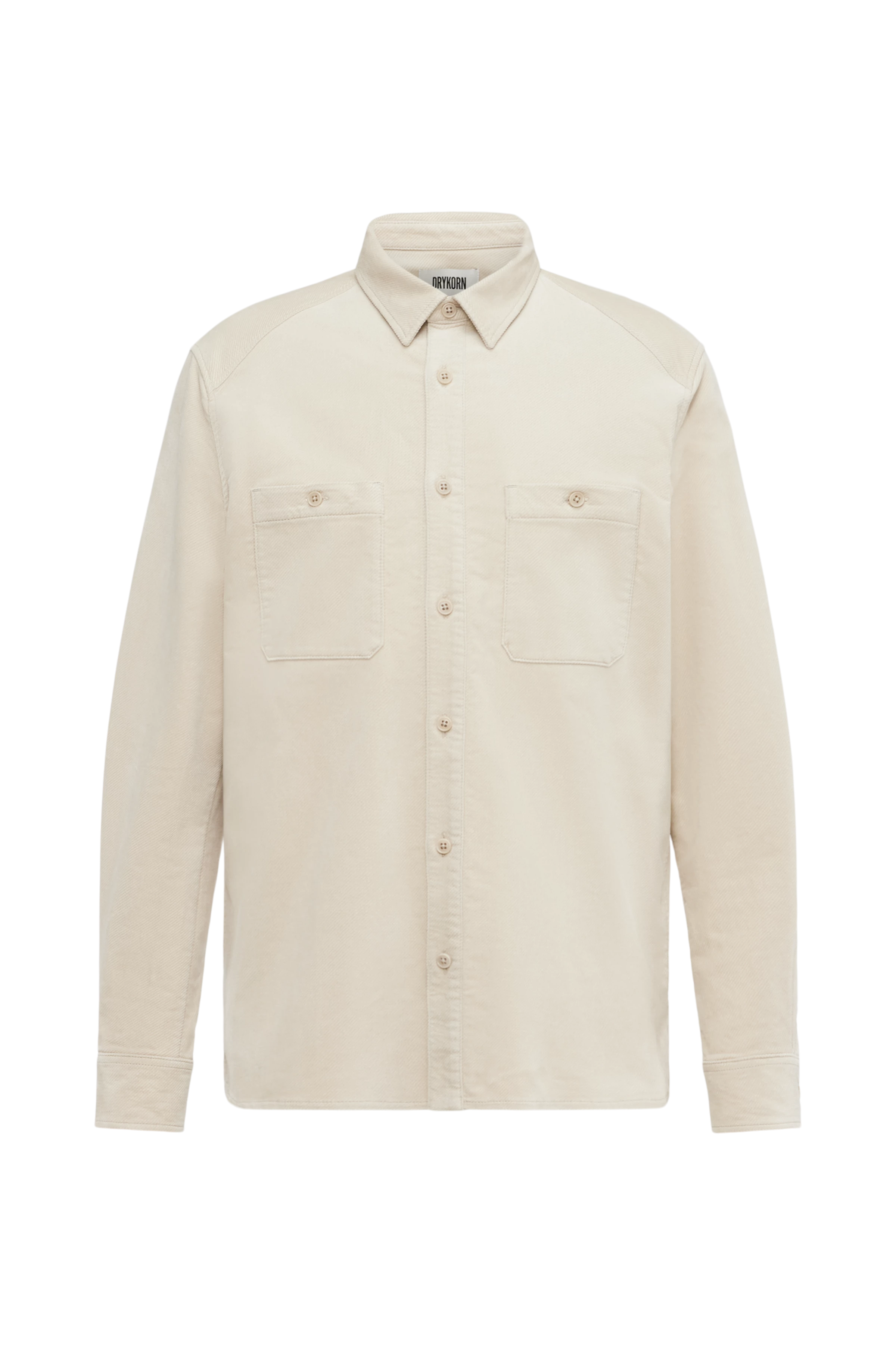 NOWEN - Work Wear Inspired Shirt in Samt - Herren - beige - Freisteller Frontansicht