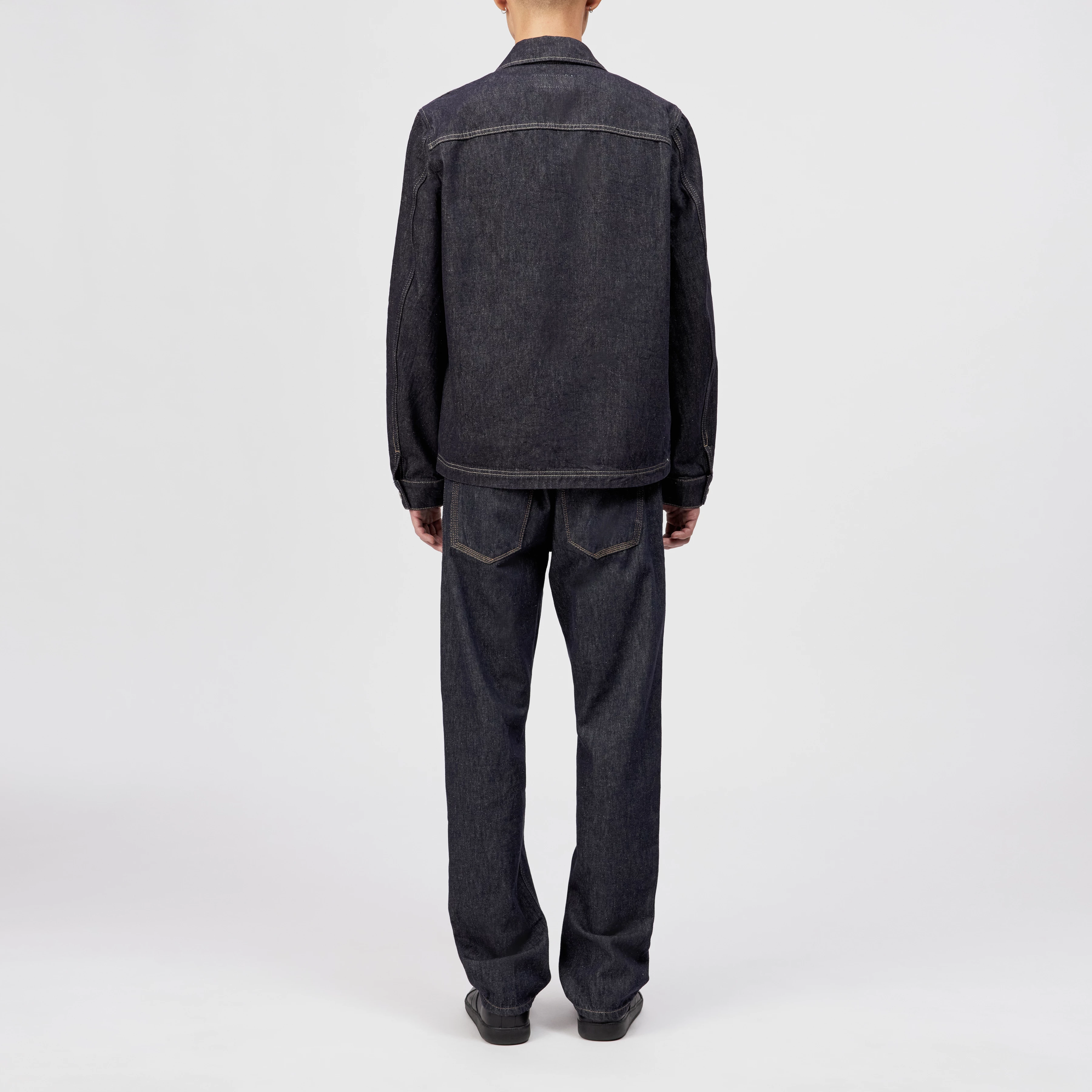 JERSON - Regular fit zip-jakke i gabardine - men - blå - Rückansicht