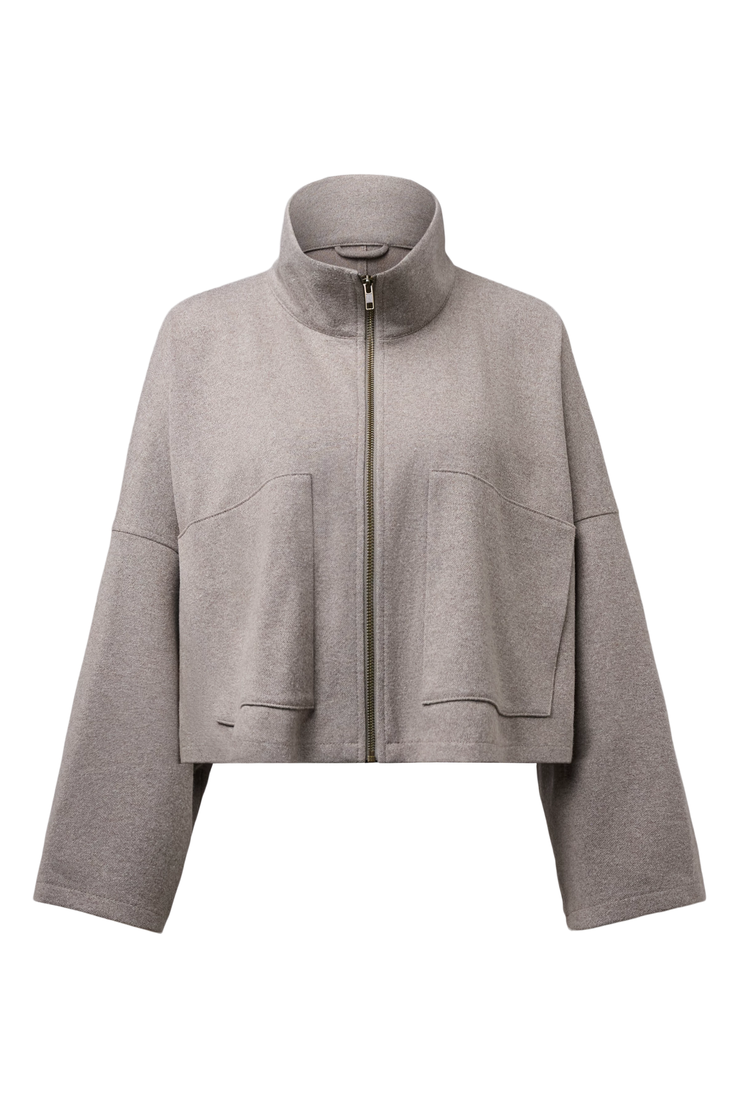 ELSTOW_1 - Veste courte oversize en jersey - women - beige - Freisteller Frontansicht