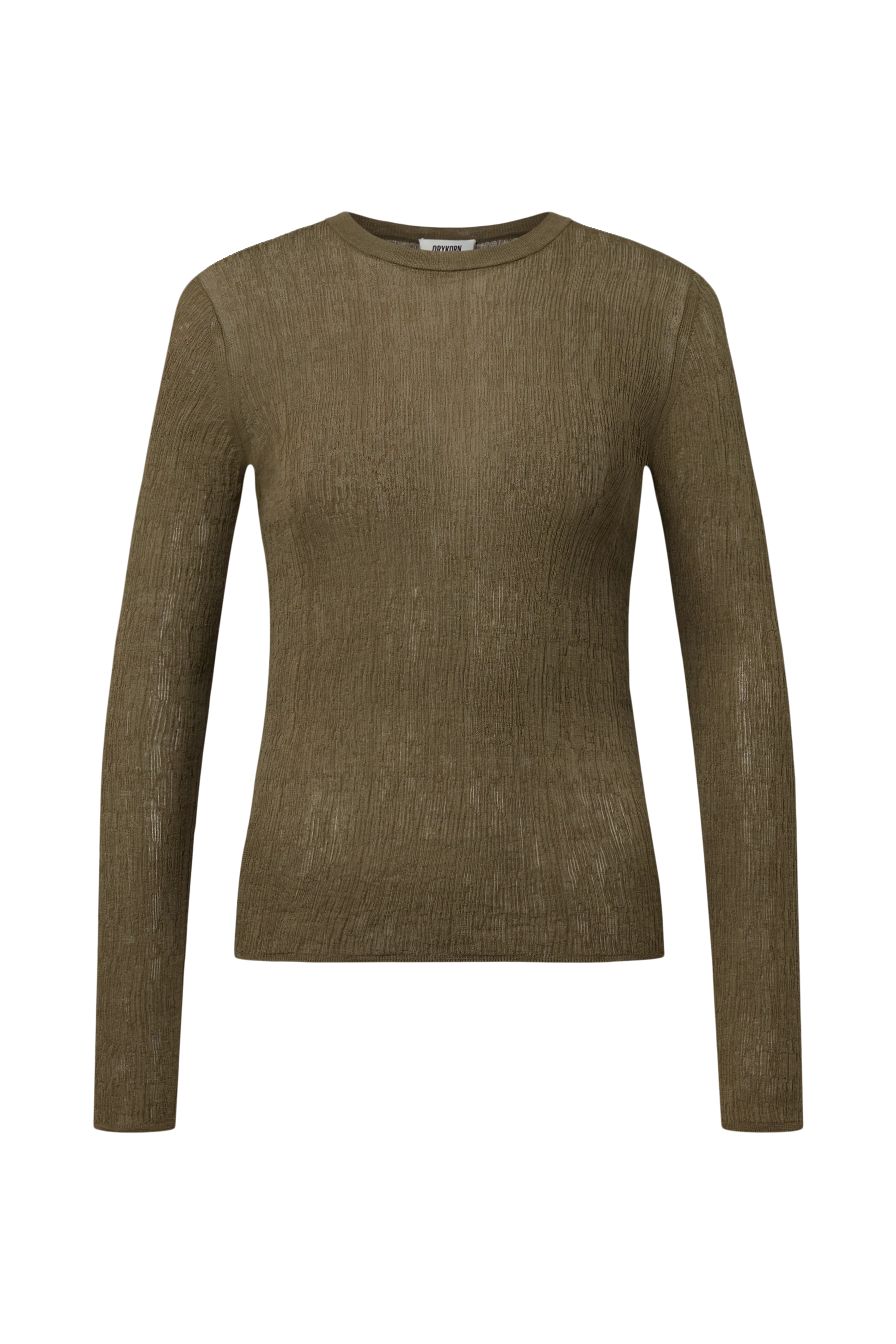 ERMA - Longsleeve mit Rundhals in mercerisierter Baumwolle - Damen - grün - Freisteller Frontansicht