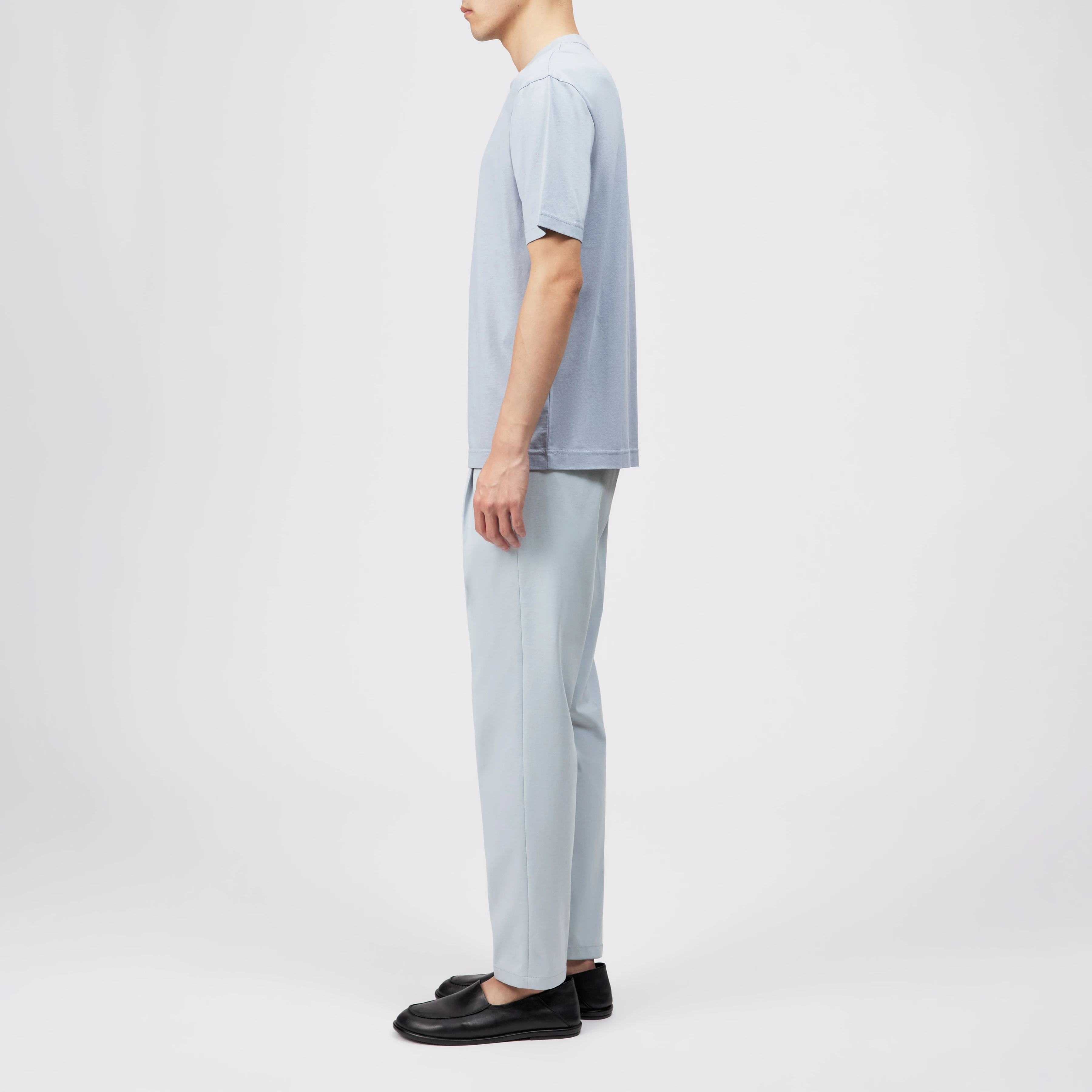 GILBERD - T-shirt in blended cotton modal - men - blue - Seitenansicht