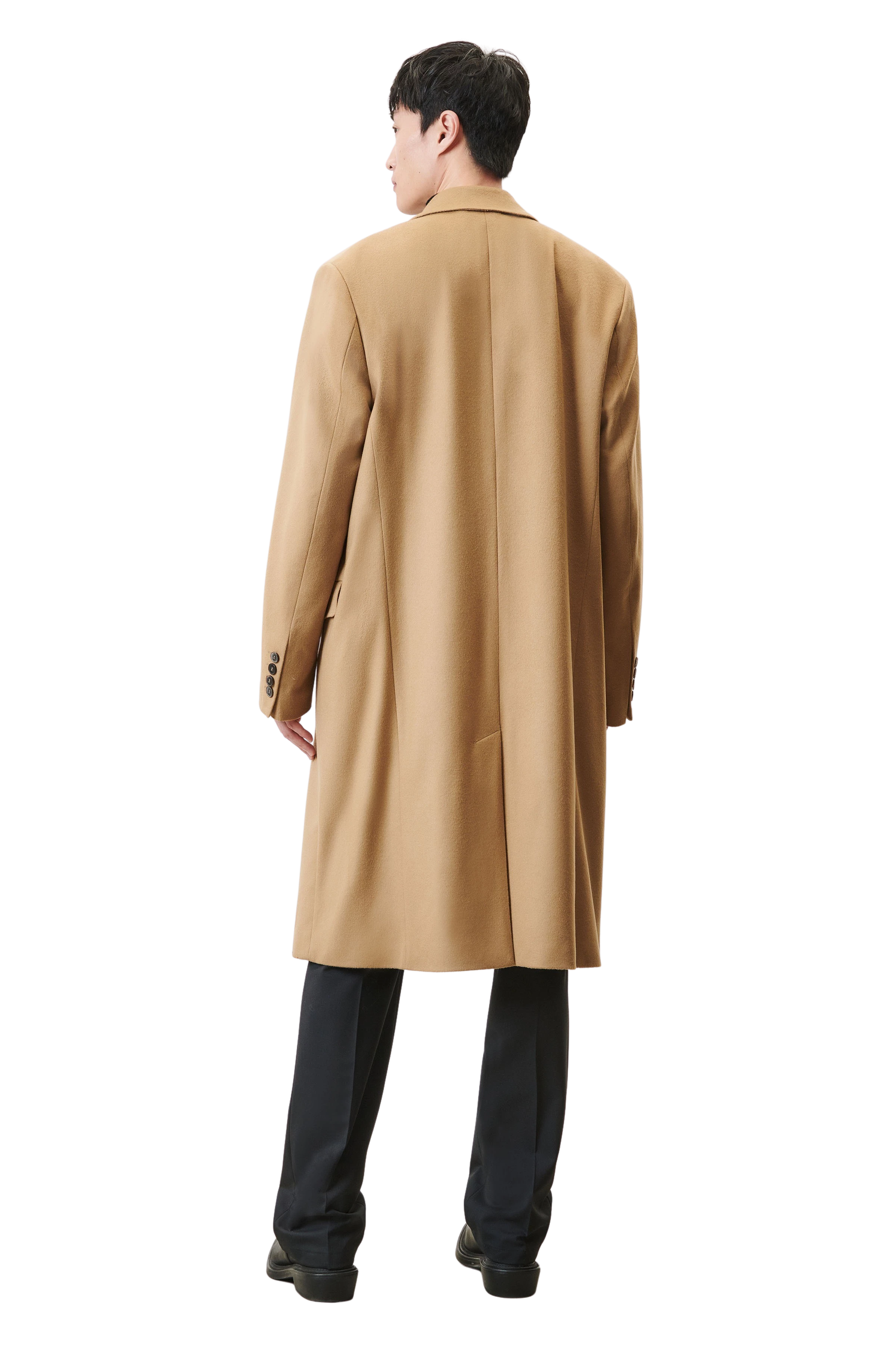 SKYE - Double-breasted lapel coat in cashmere mix - men - brown - Rückansicht