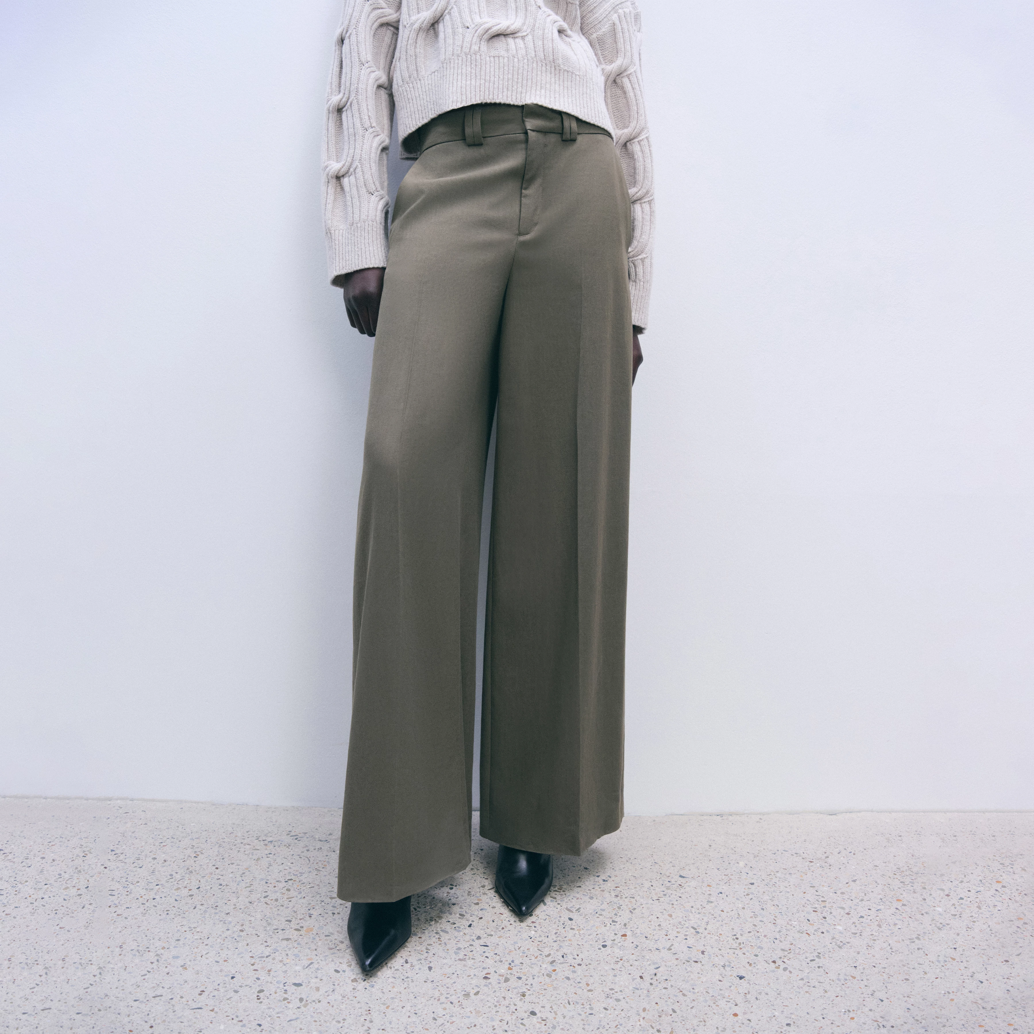 AQUITE - Marlenehose in Twill - Damen - grün