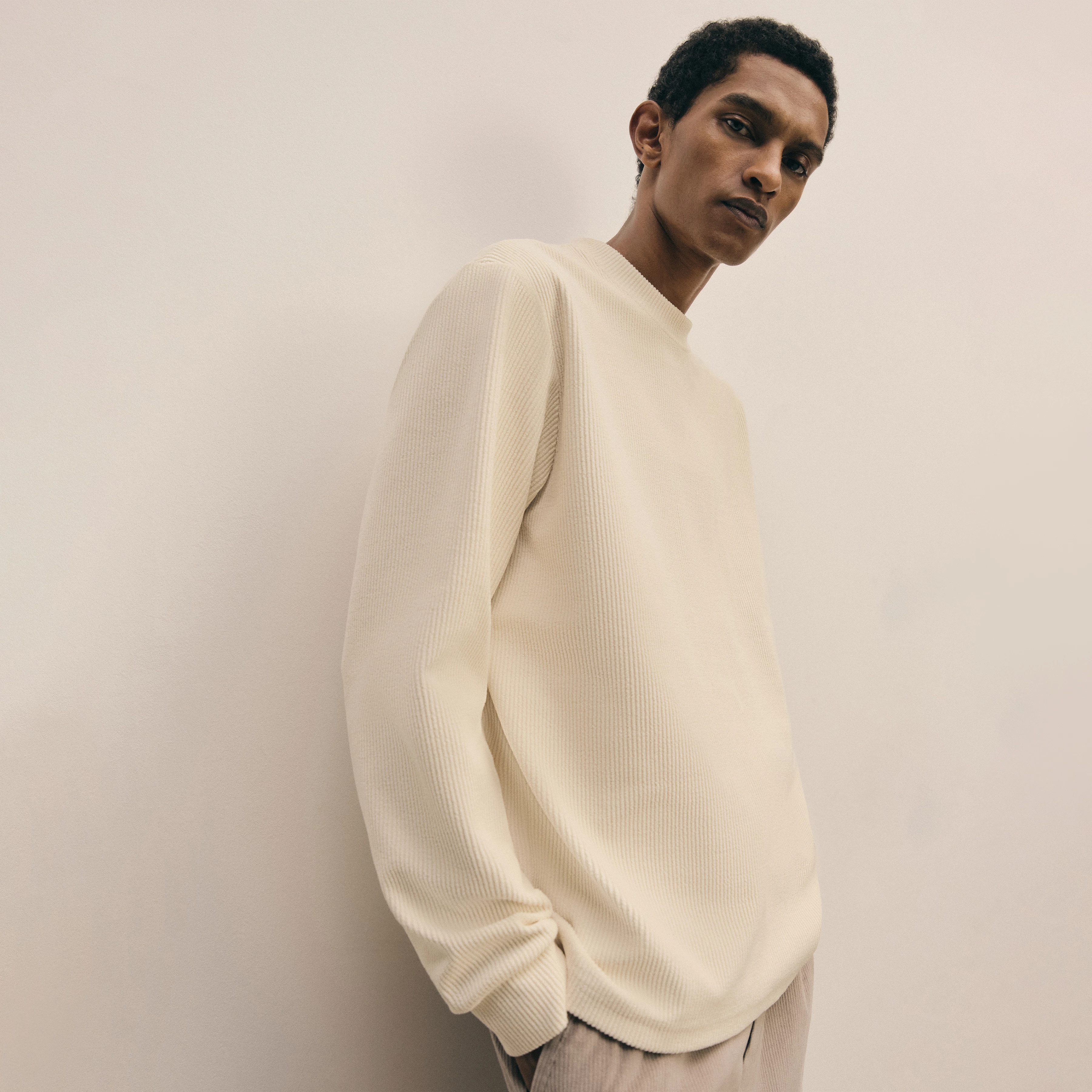 LAARK - Longsleeve in Rippstruktur - Herren - off white