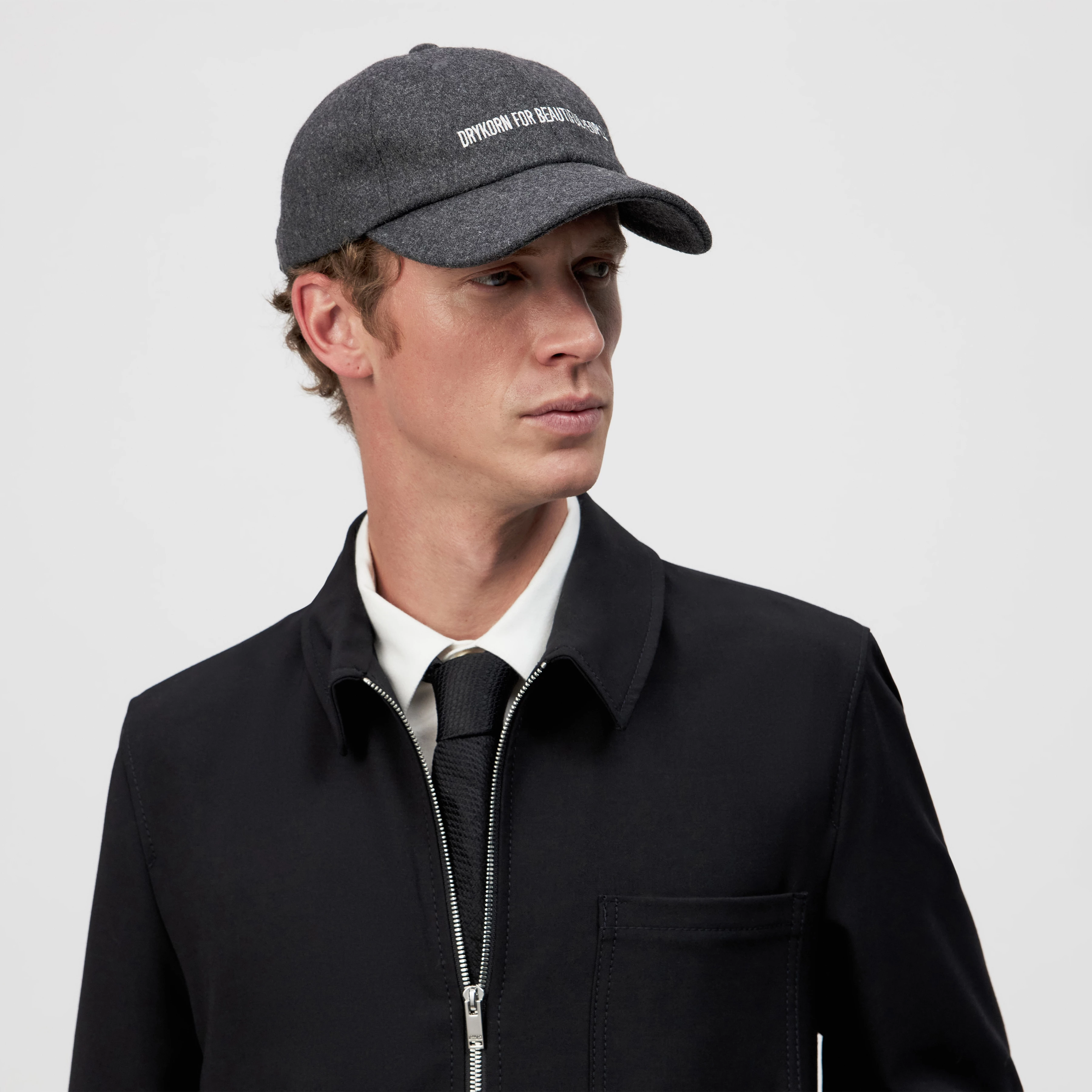 JESPER - Cap in Woll-Mix - Unisex - grau - Seitenansicht