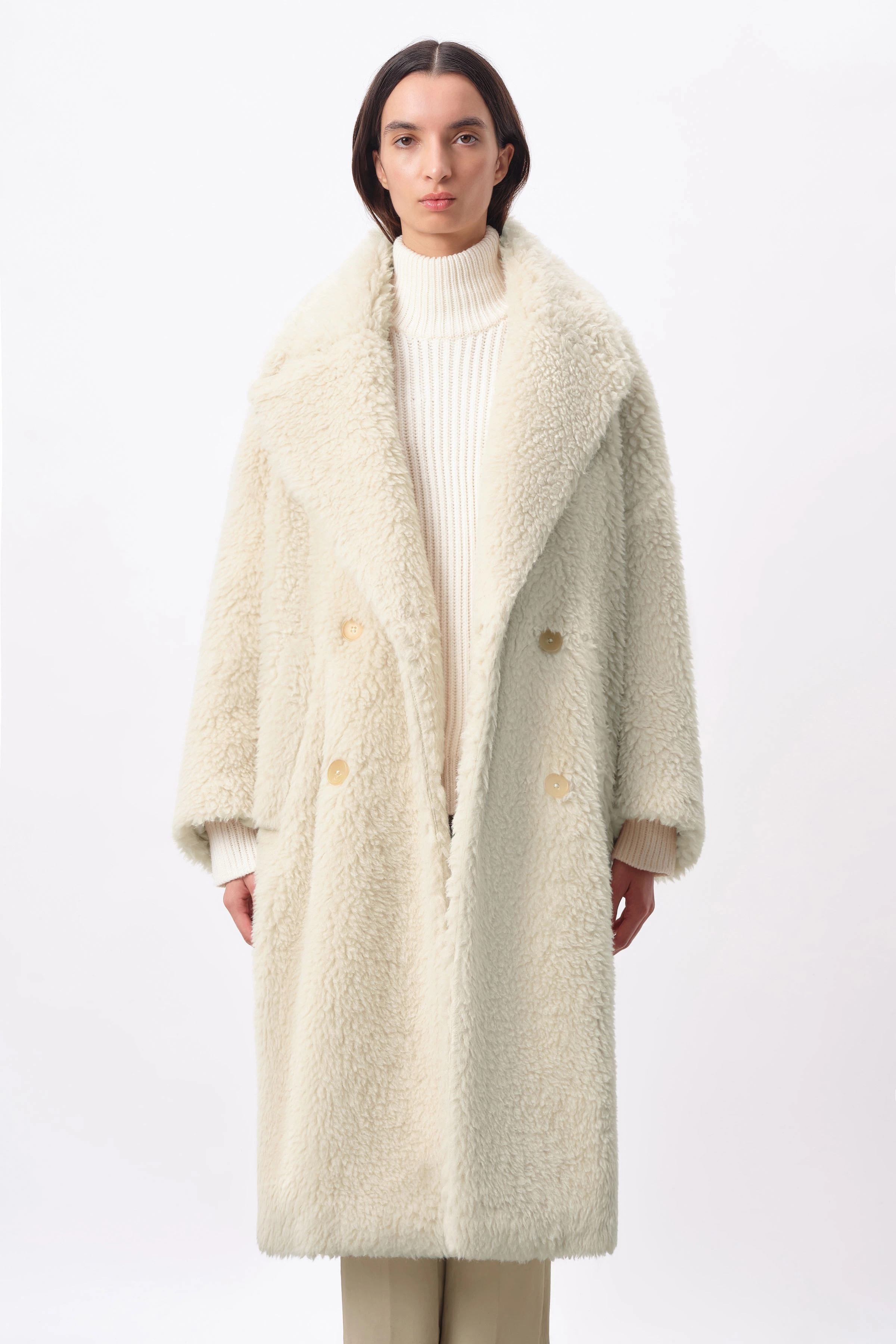 oversized coat in faux-fur alpaca-wool mix DRACHALL online at DRYKORN