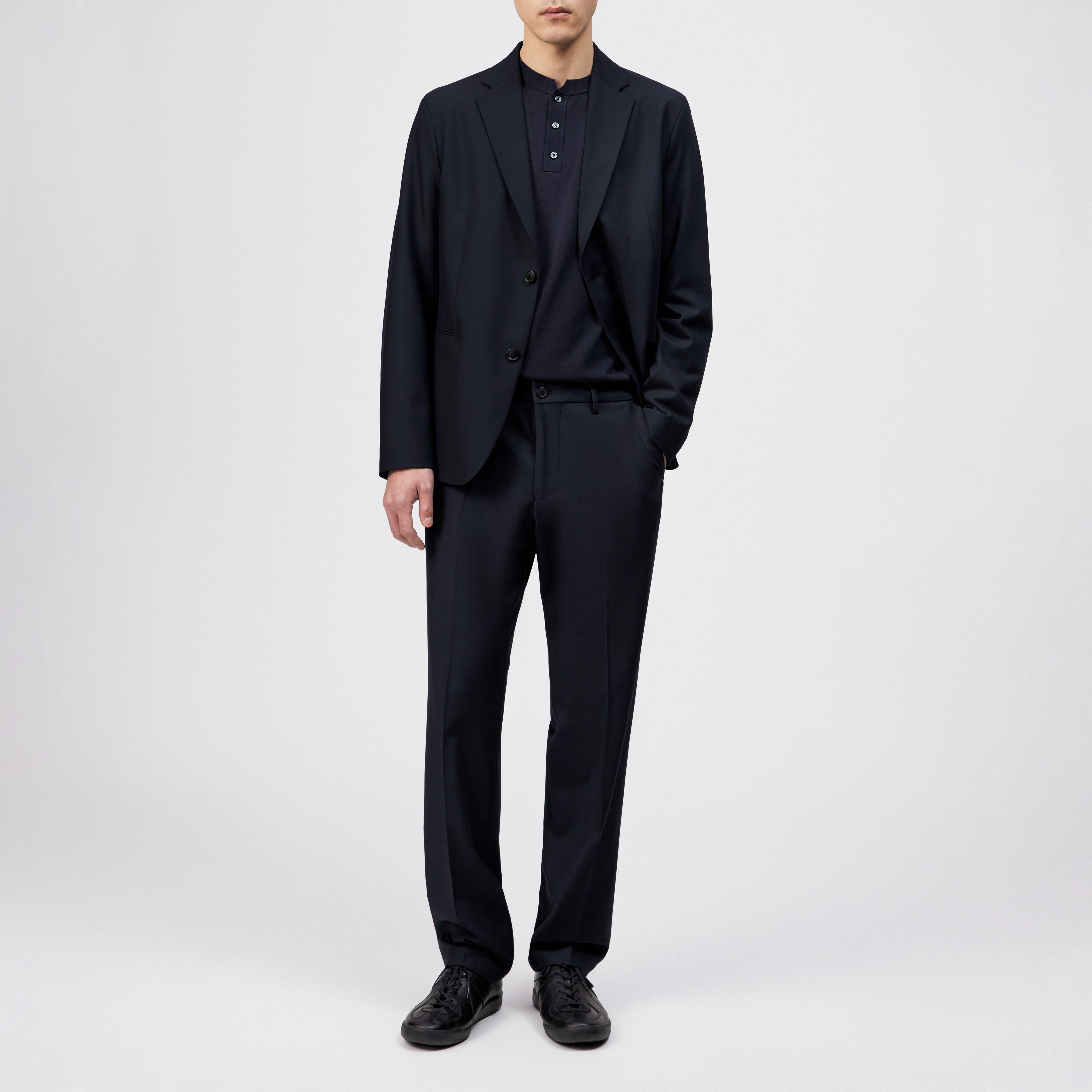 AJEND_RGLR_SK - Tailored trousers in wool blend - men - blue - Ganzkörper-Frontansicht