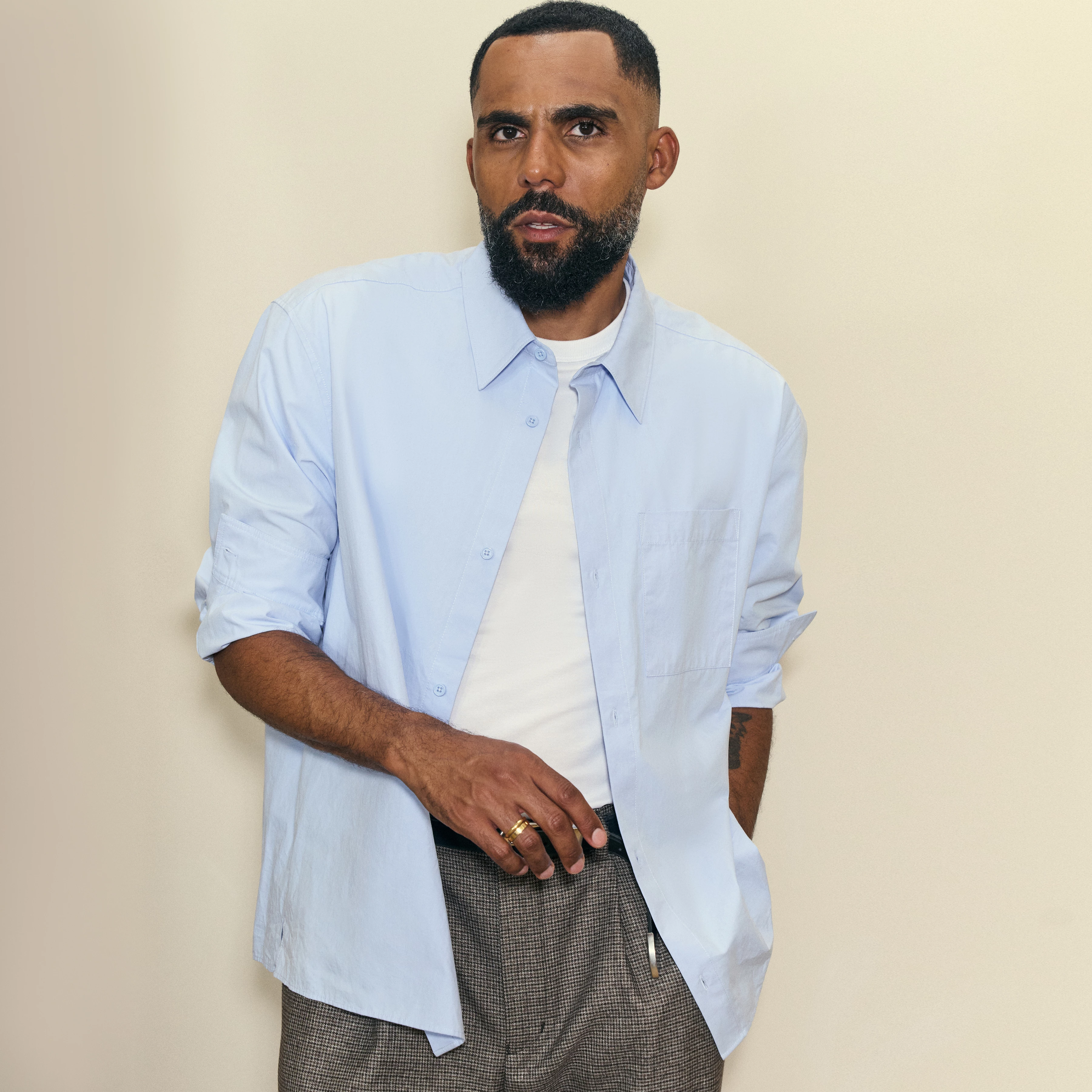 BAUNT - Regular Fit Pure Cotton Shirt - men - blue