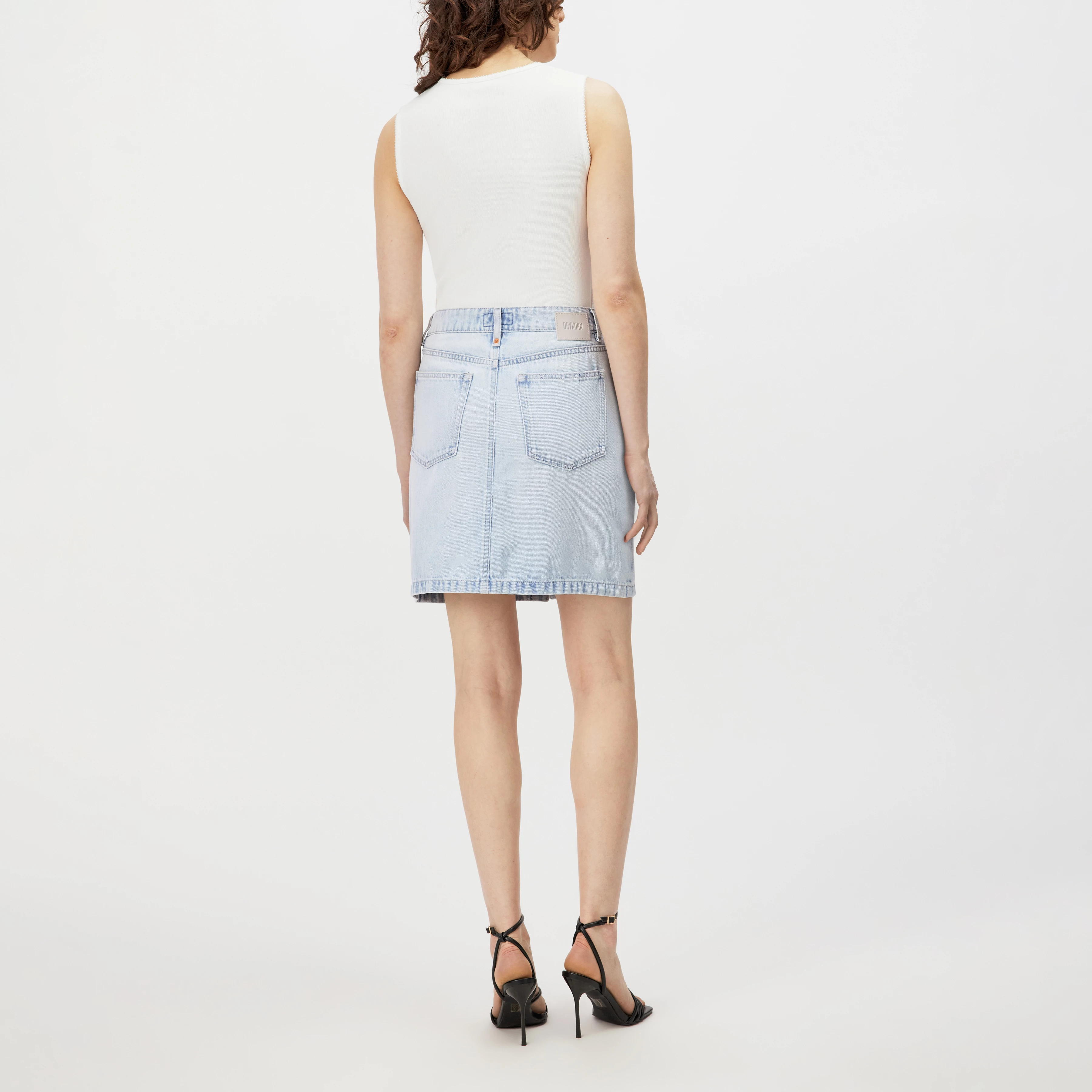 FARIDA - Slim fit top, pure cotton with embroidery details - women - white - Rückansicht