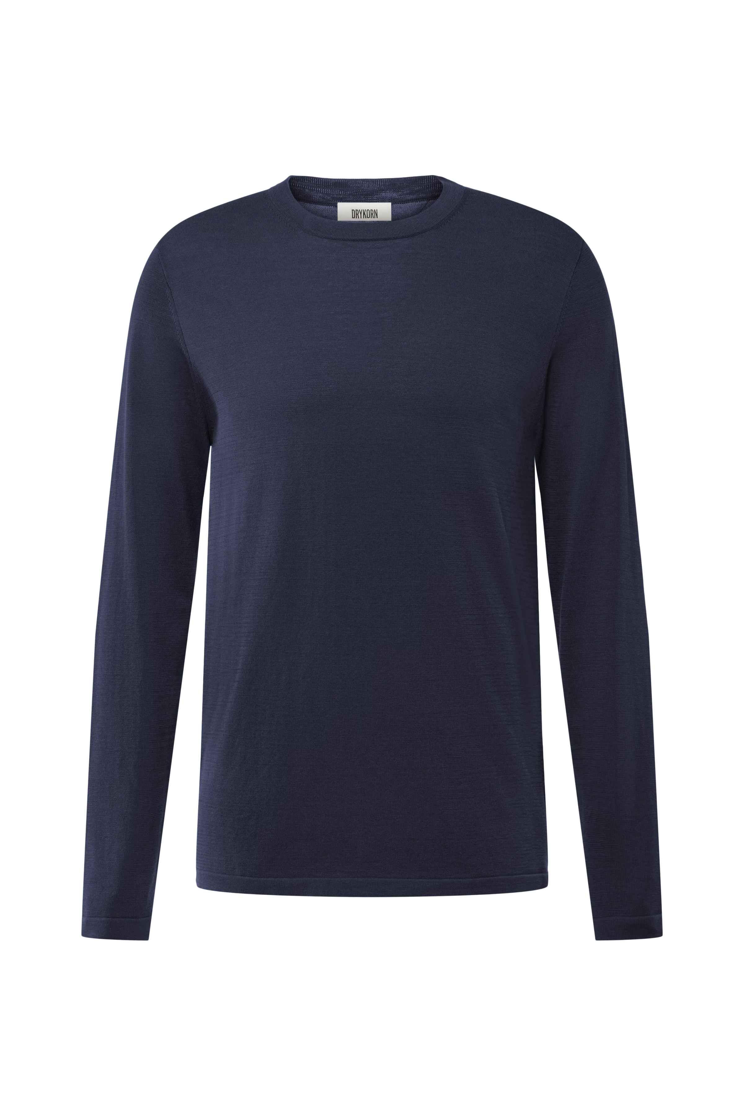 IRMINO - Long-sleeved shirt in mercerised cotton - men - blue - Freisteller Frontansicht