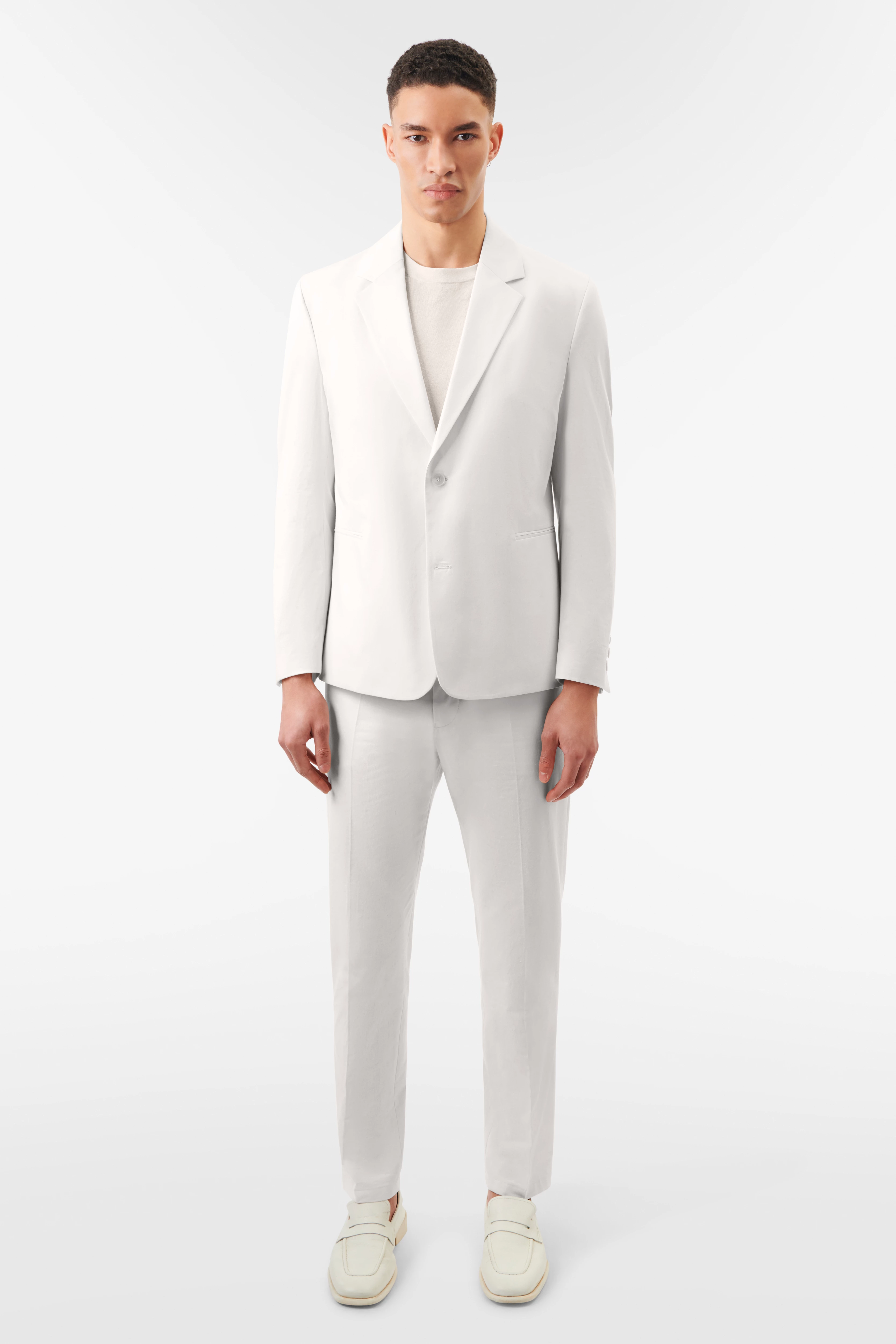 KEBY - regular fit jacket in pure cotton - men - beige - Ganzkörper-Frontansicht