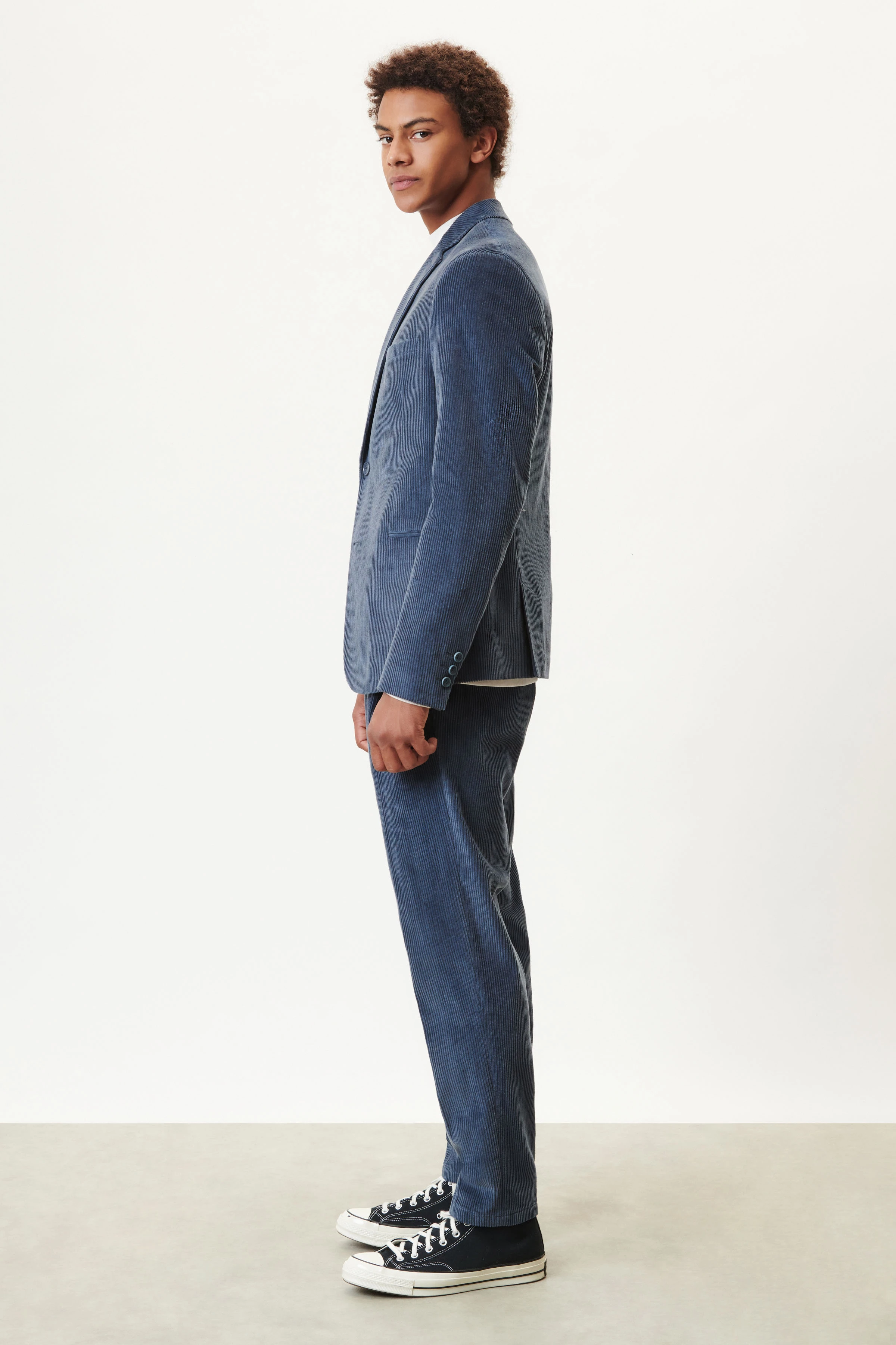 HORLEY - Slim Fit Sakko mit fallendem Revers in Cord - Herren - blau - Seitenansicht