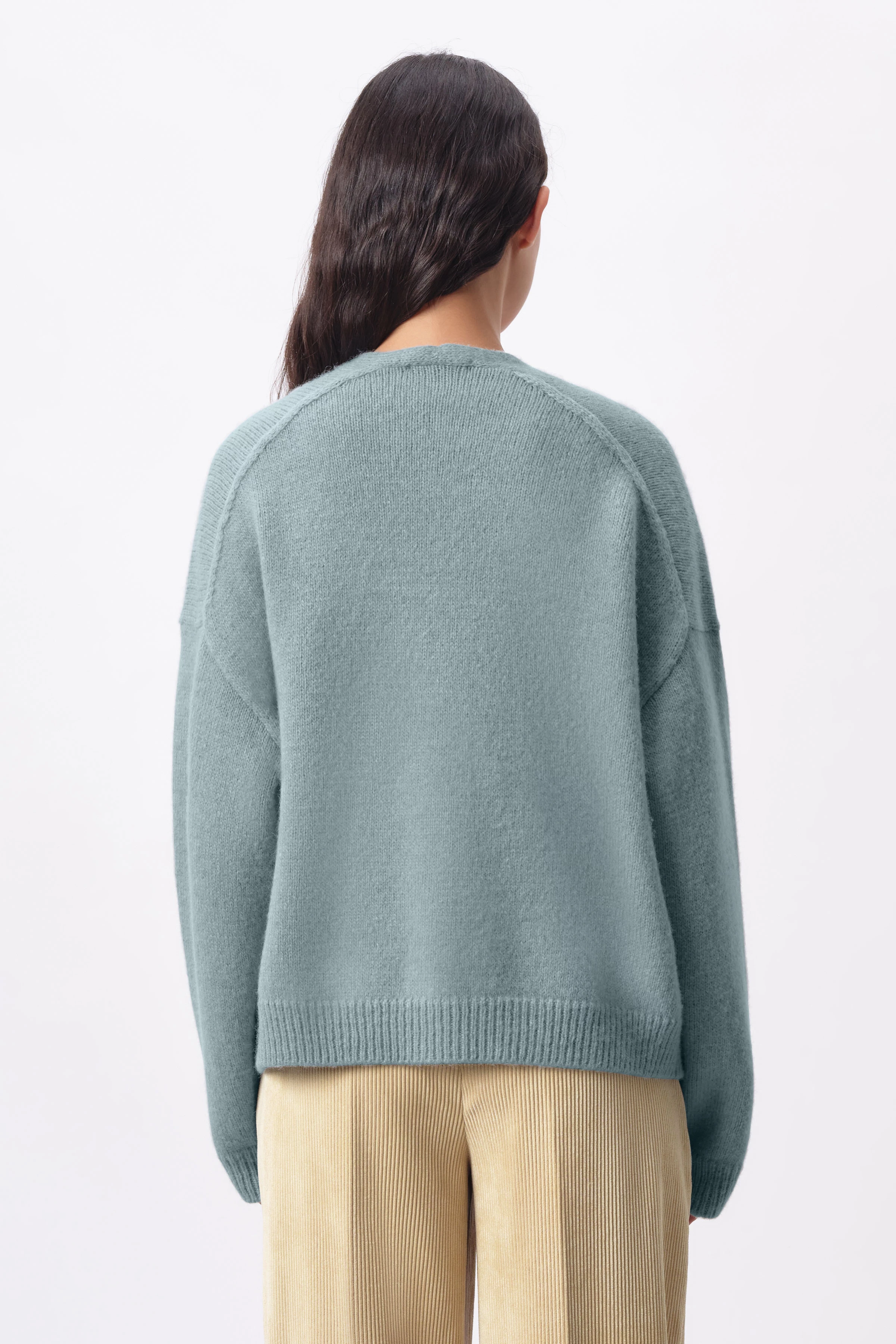 MIRALA - vest in alpacamix - dames - blauw - Rückansicht