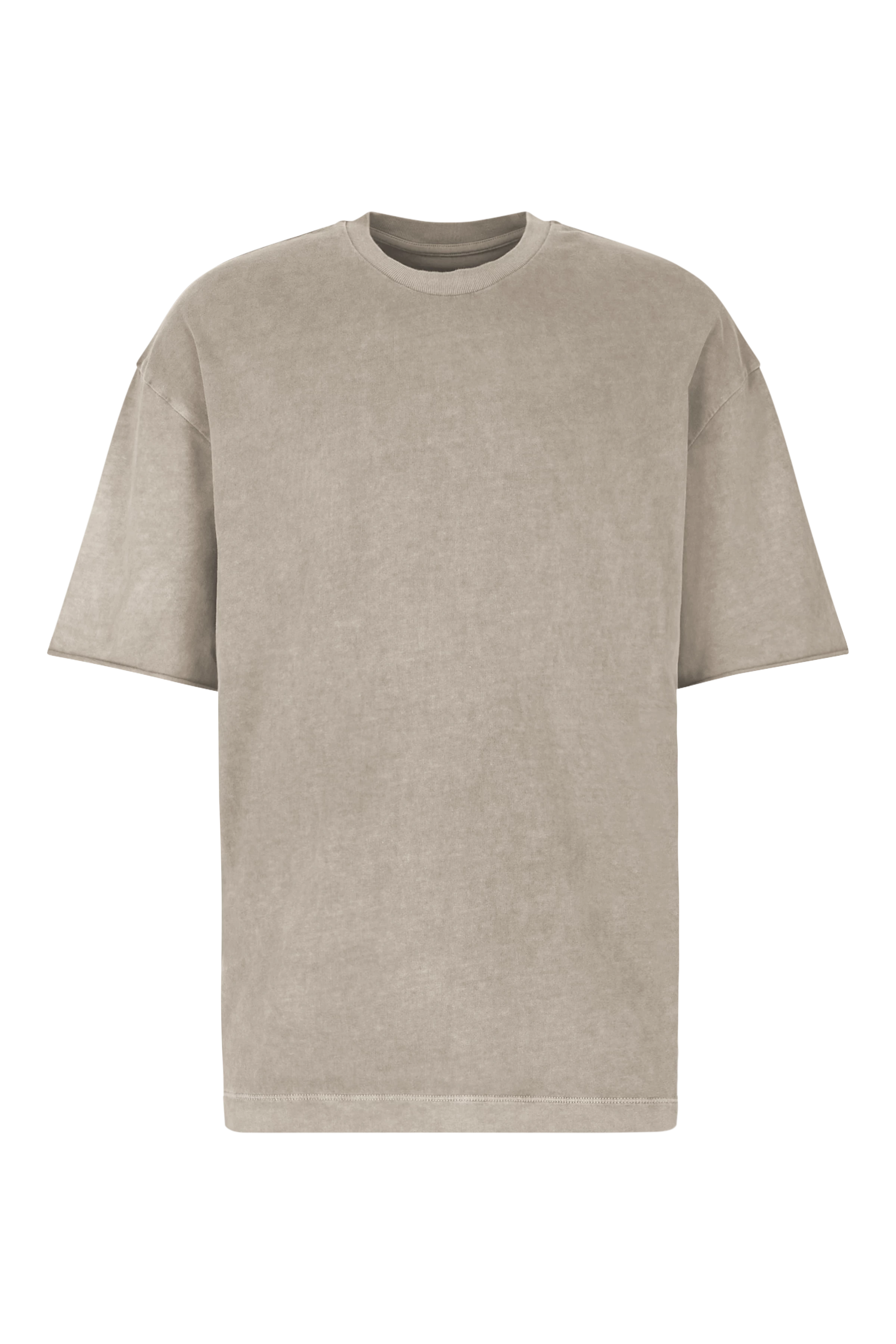EROS - washed look t-shirt with rolled edge - men - beige - Freisteller Frontansicht
