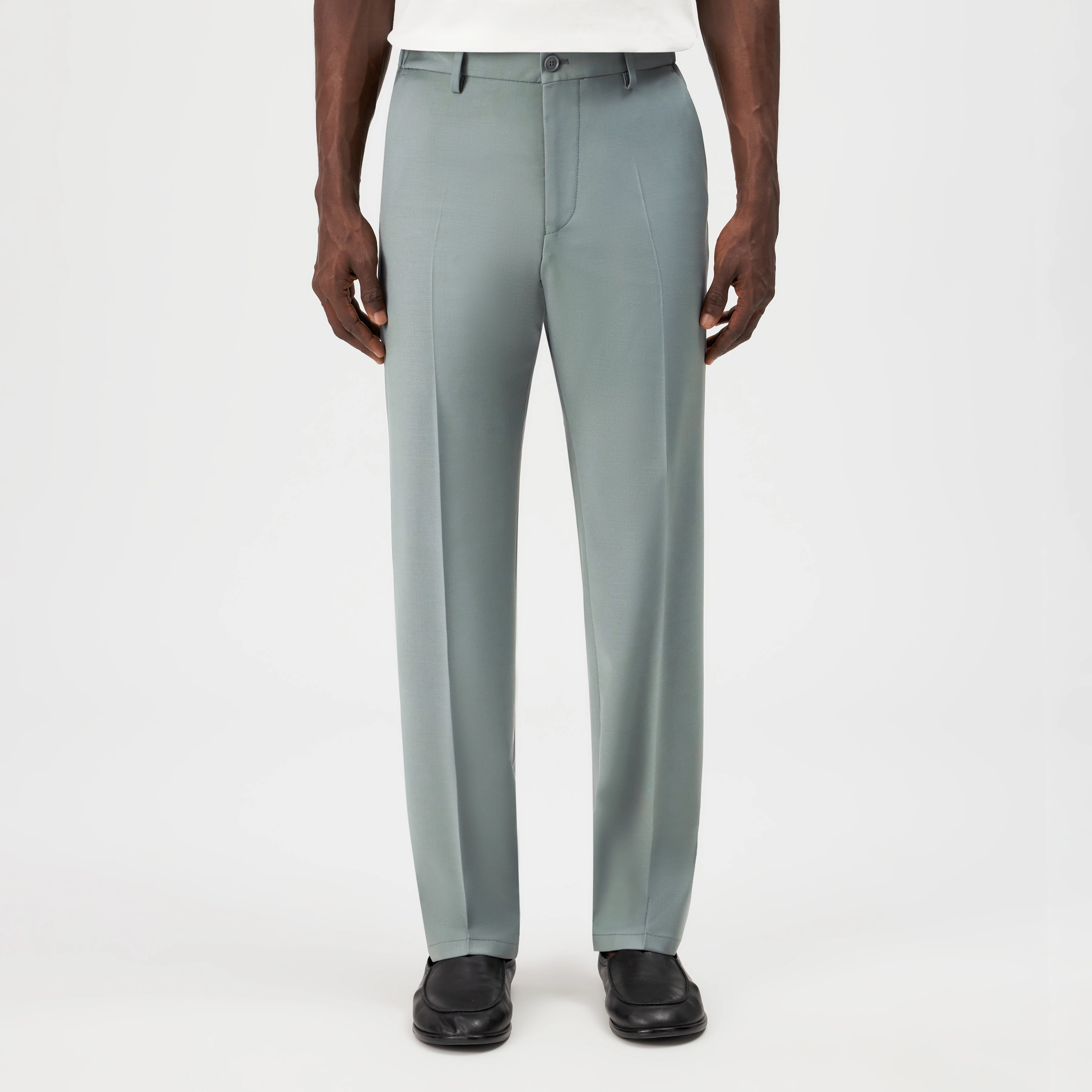 AJEND_RGLR - Tailored trousers in wool blend - men - green - Frontansicht