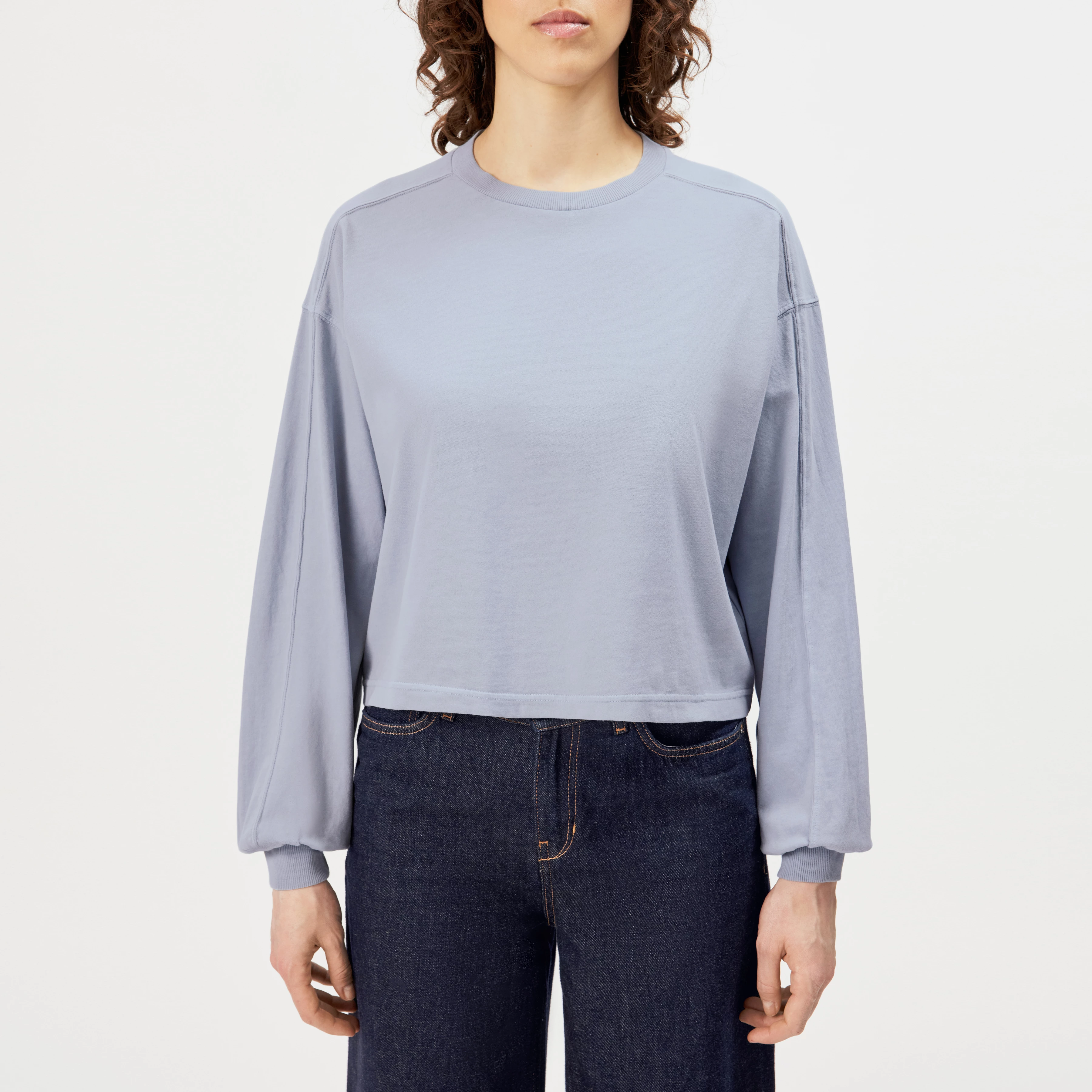 KELAI - Casual relaxed-fit cotton sweatshirt - women - blue - Frontansicht