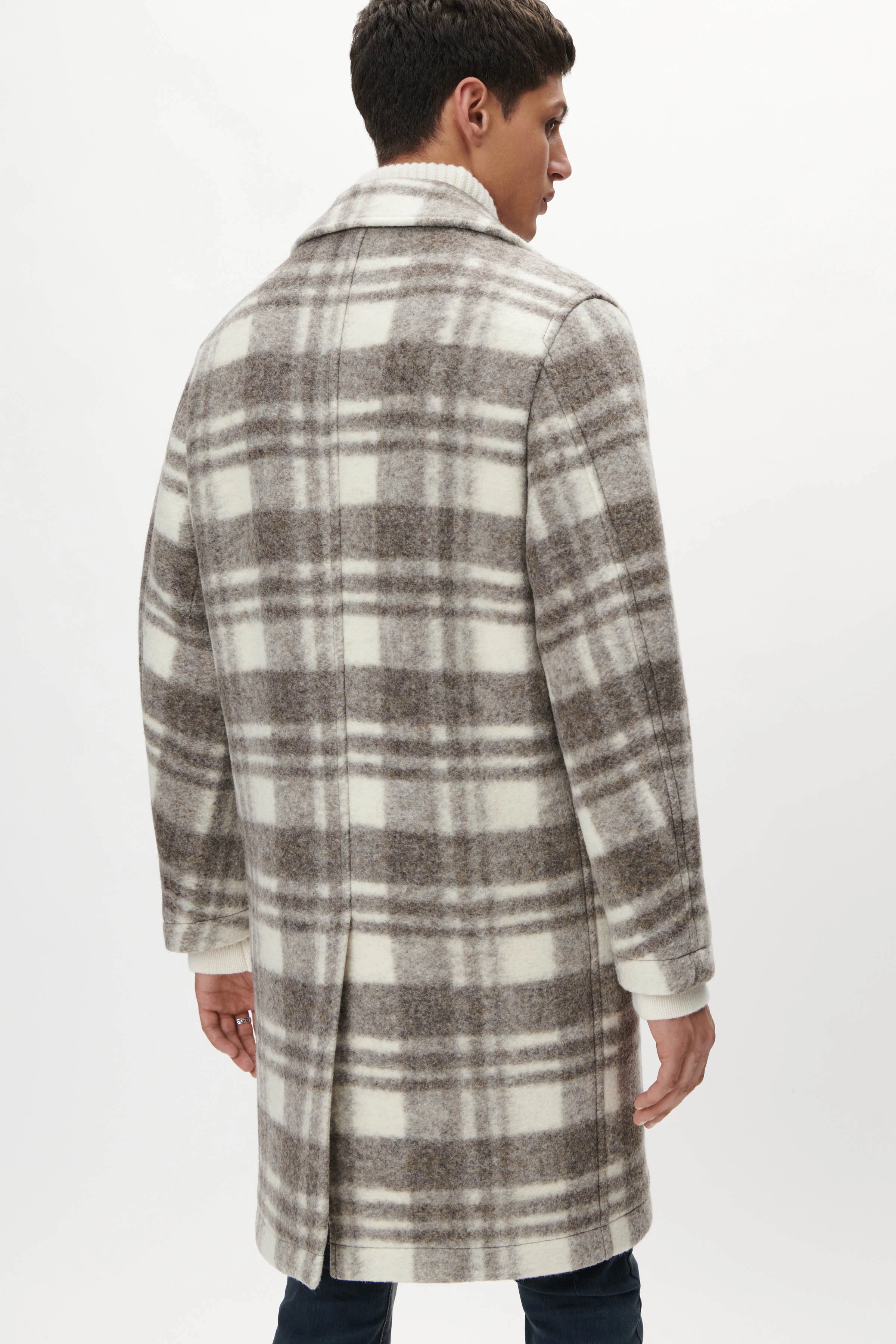 SOLANO - Stirck-Jersey Reversmantel - Herren - braun - Rückansicht