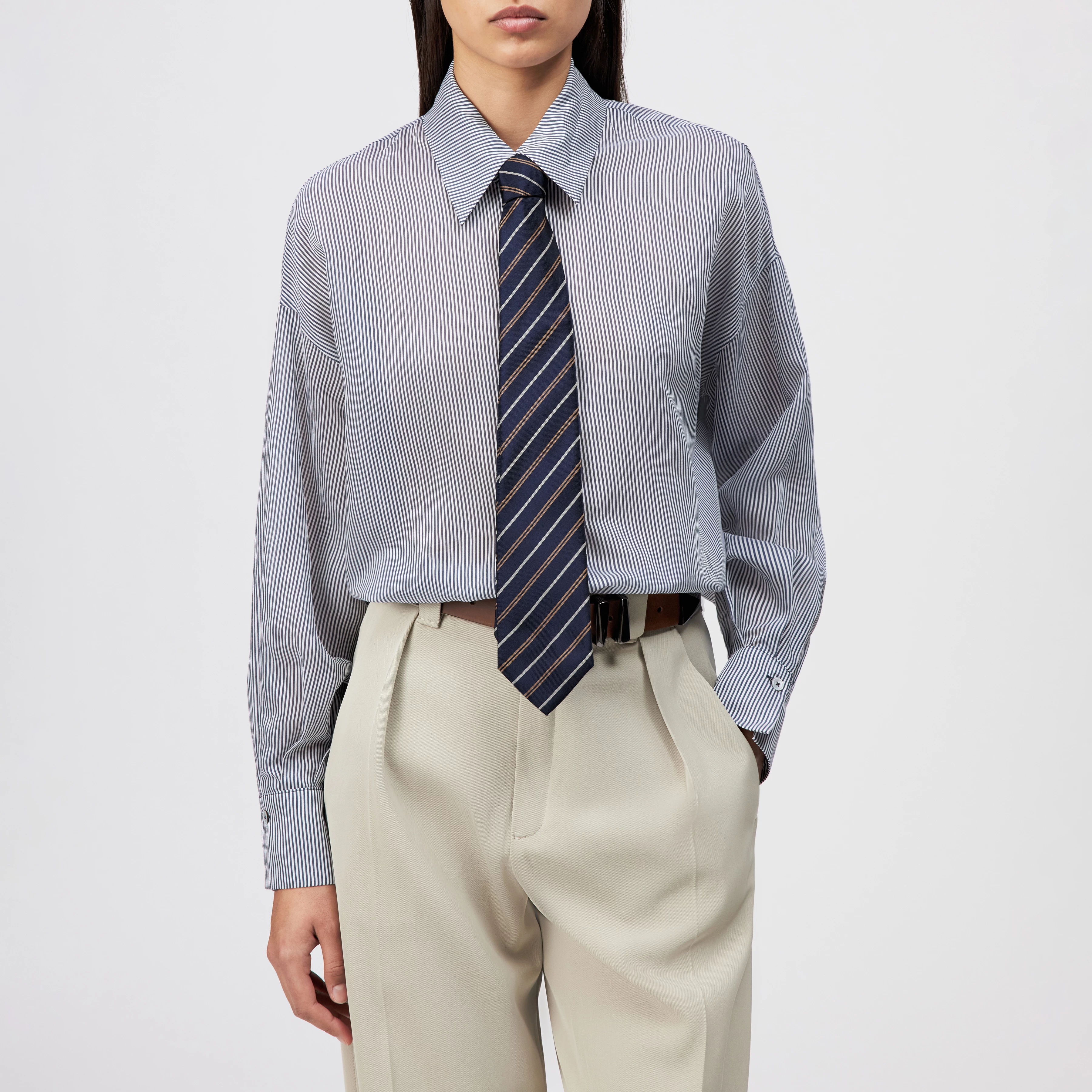 TIE_GIRL - Silk Tie - unisex - blue - Frontansicht