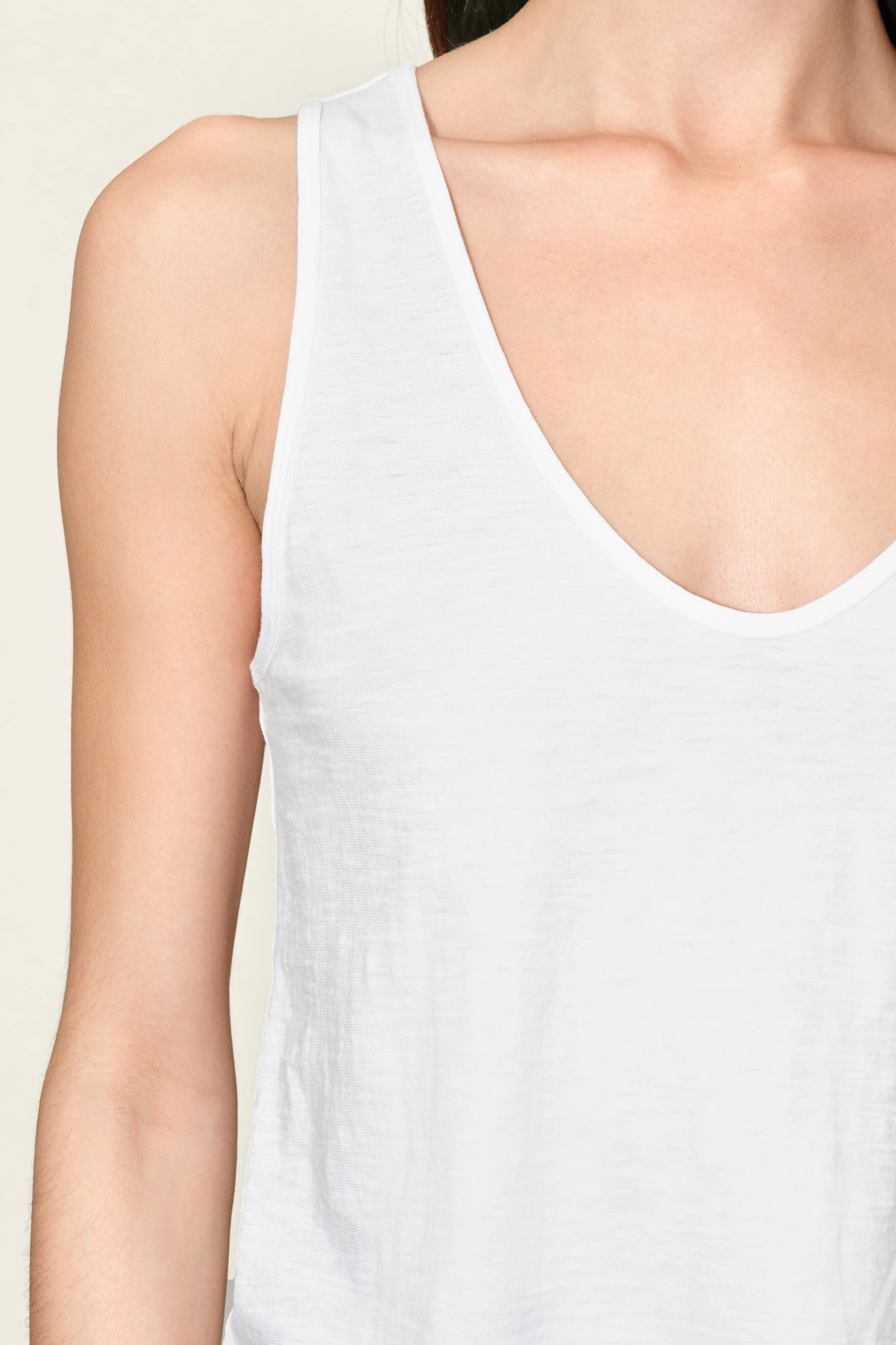 SAIMI - Jerseytop aus Baumwolle - Damen - weiß - Seitenansicht