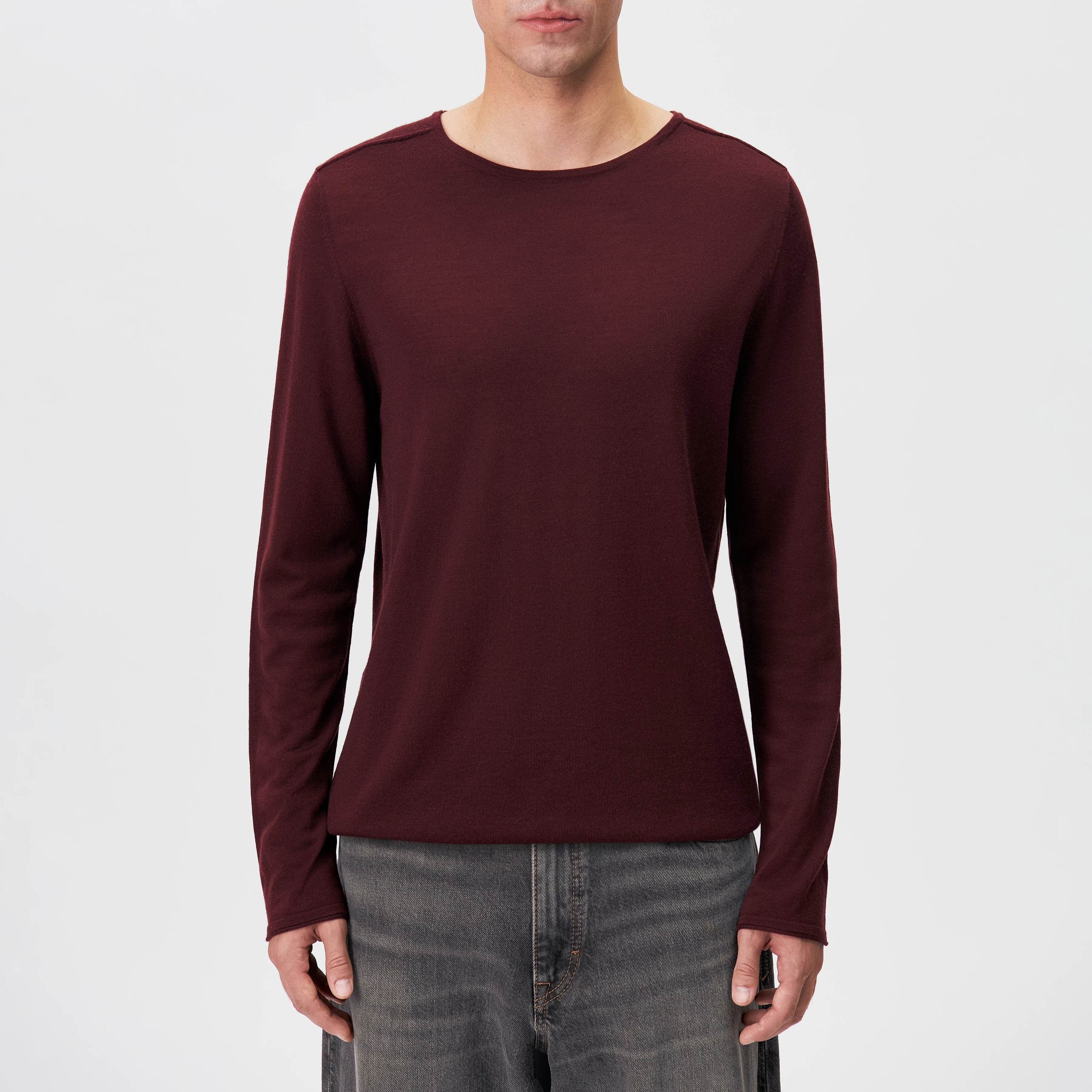 RIKONO - Fine merino wool knitted jumper - men - red - Frontansicht