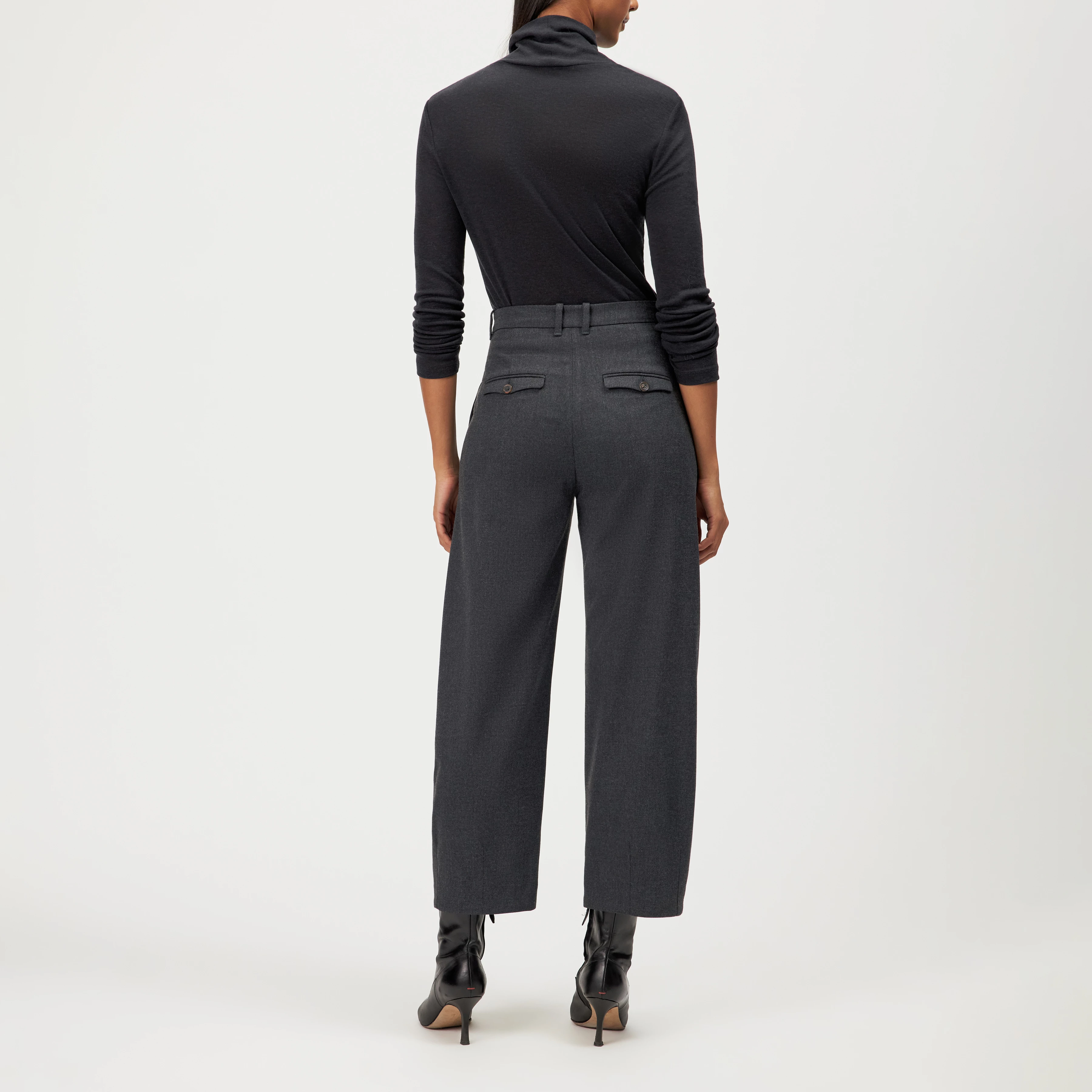 ADVISE - Relaxed fit twill trousers - women - grey - Rückansicht