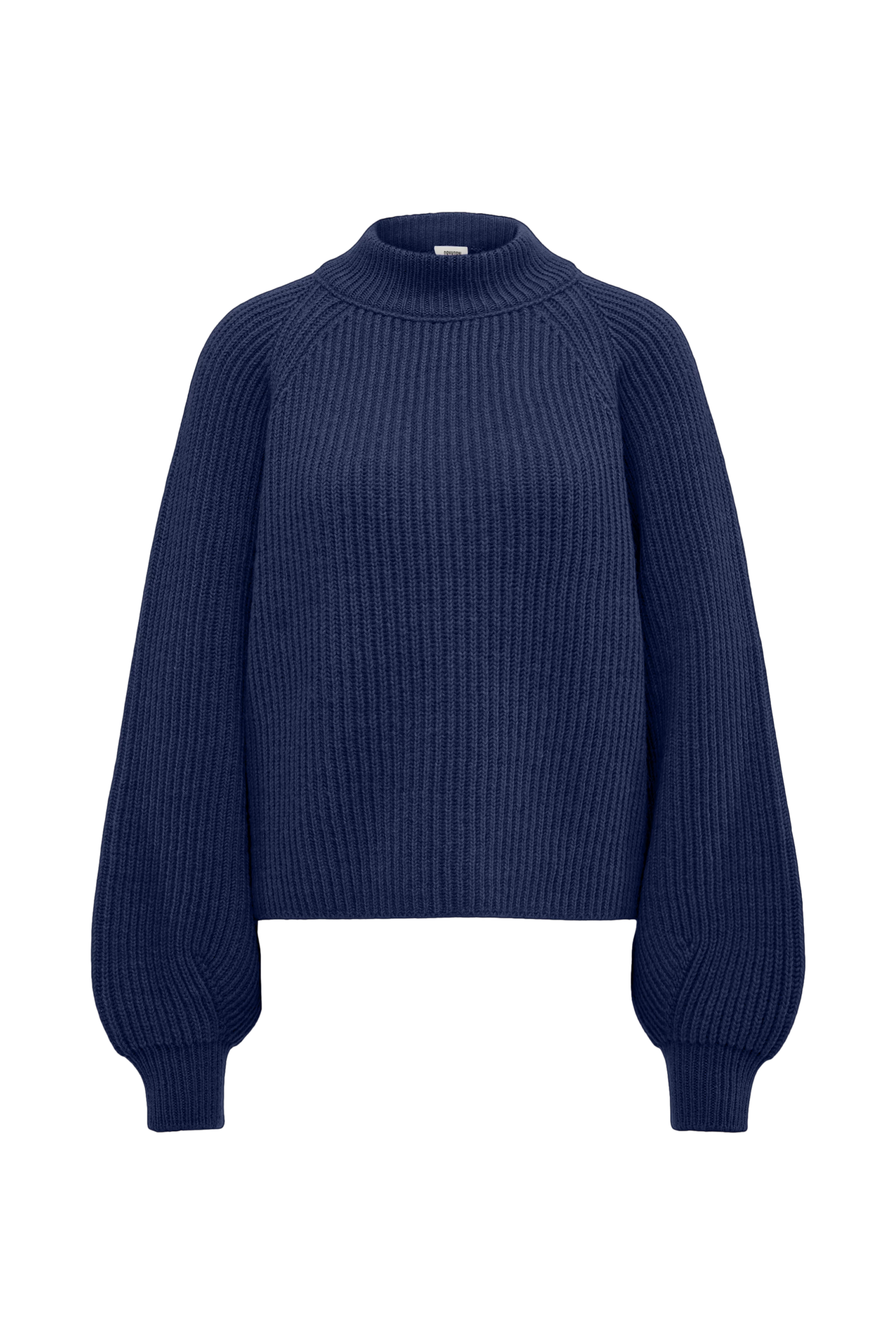 KIMONI - Sweater with balloon sleeves in wool and alpaca blend - women - blue - Freisteller Frontansicht