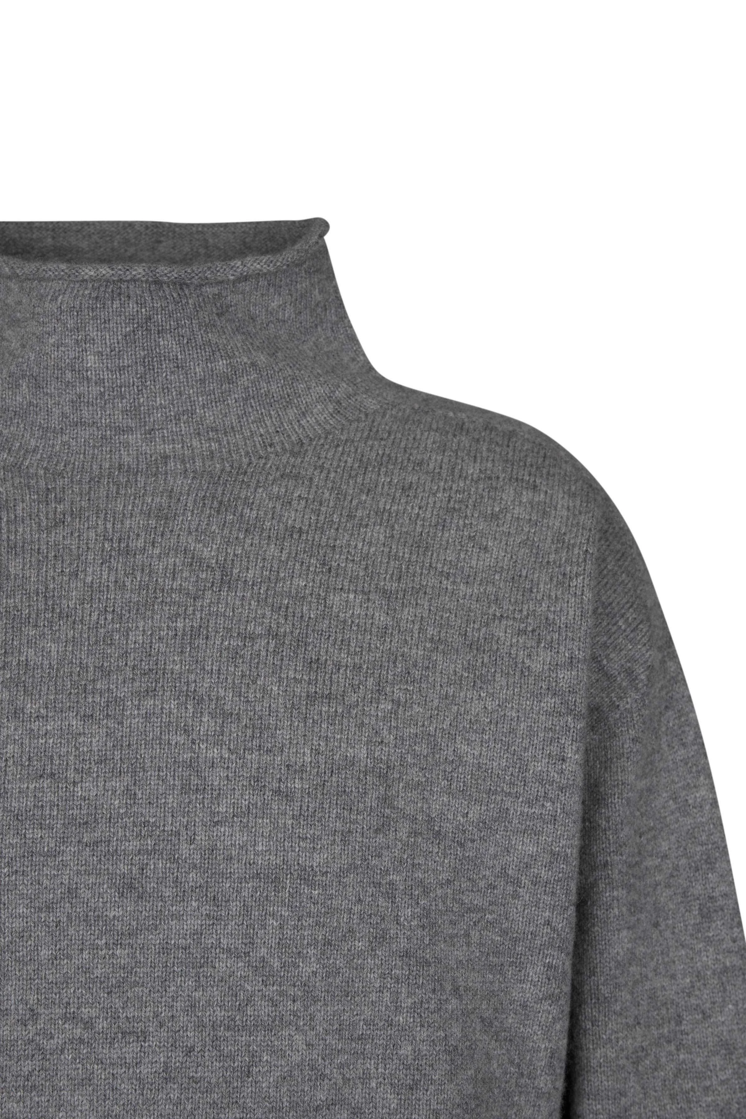 NOLAN - stand-up collar jumper in wool - men - grey - Freisteller Detailansicht