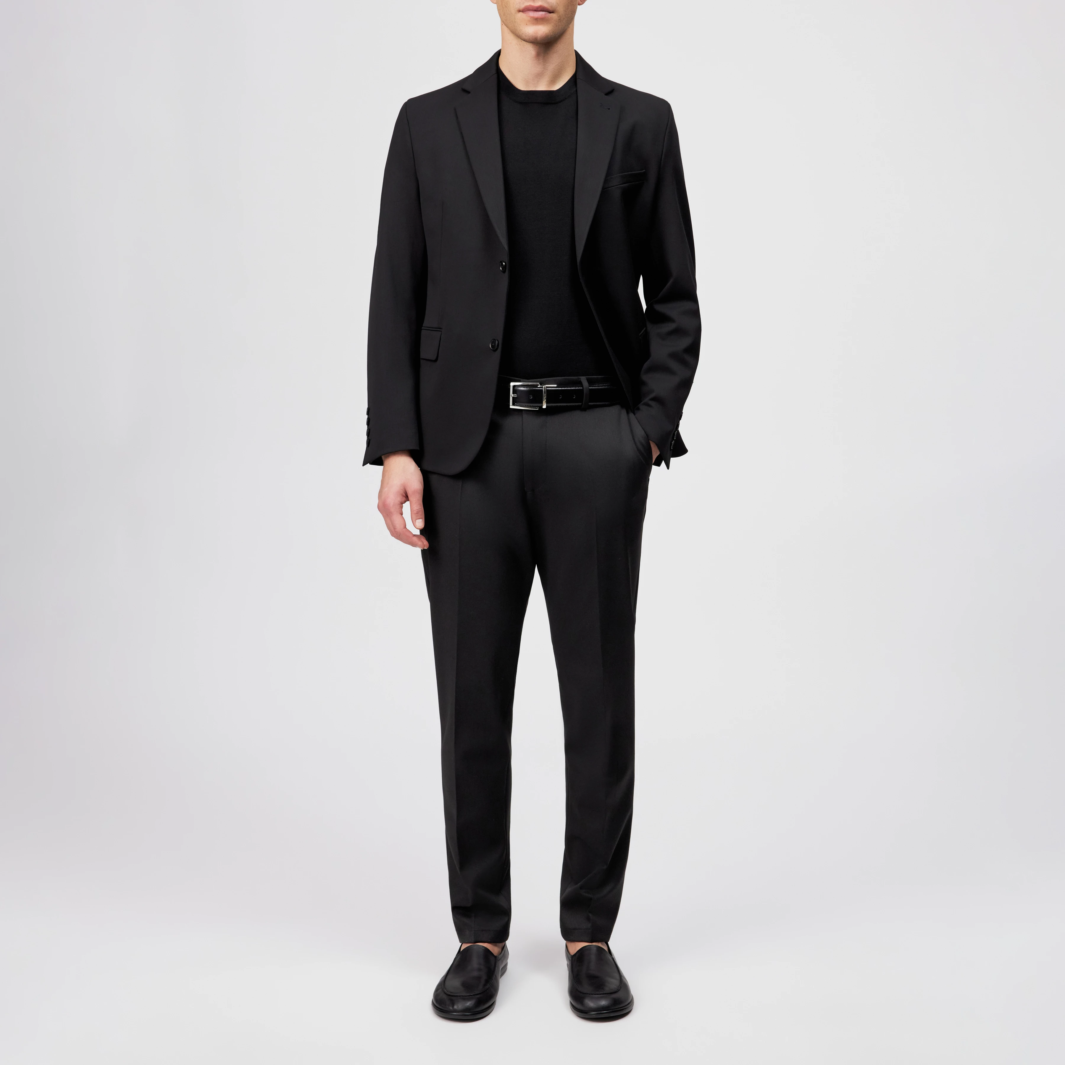 YAMES - Veste ajustée en tissu technique - men - noir - Ganzkörper-Frontansicht