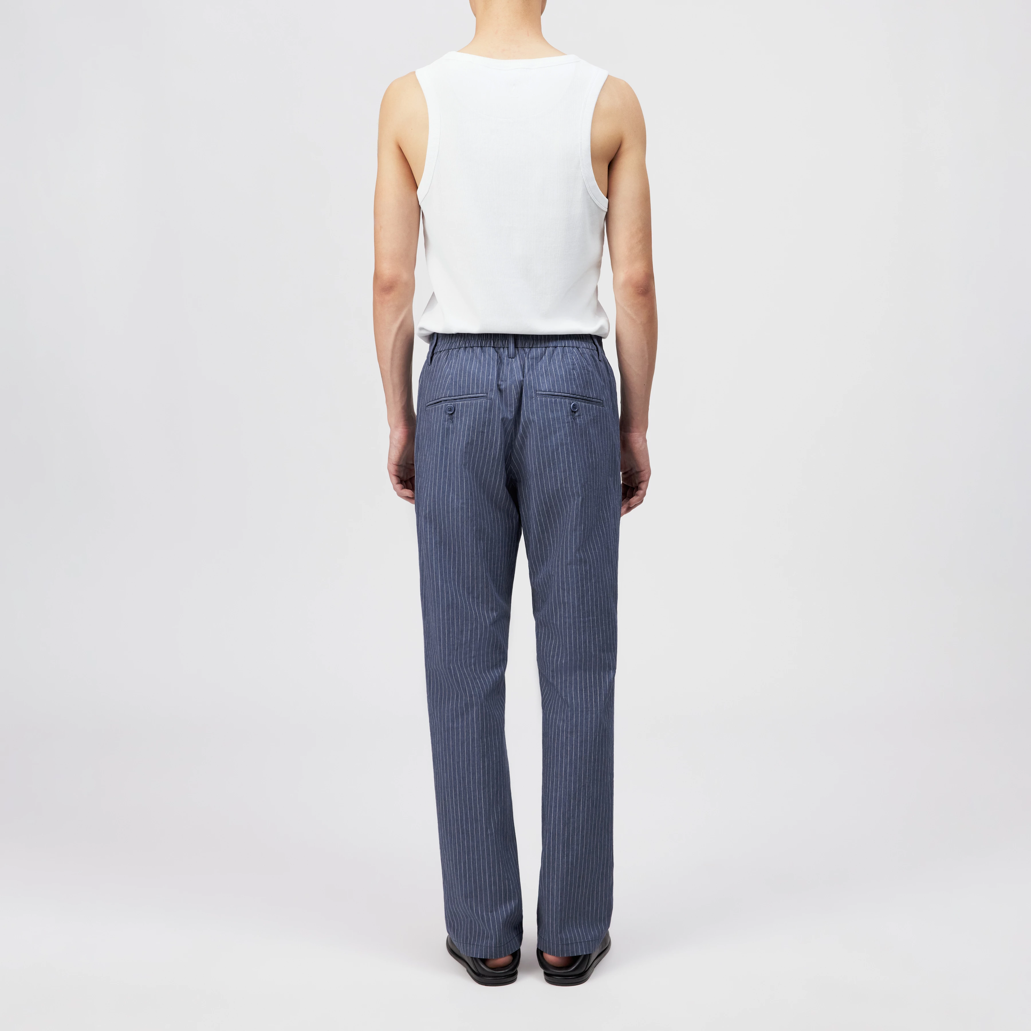 GARONA_B - Casual chino in cotton blend - men - blue - Rückansicht