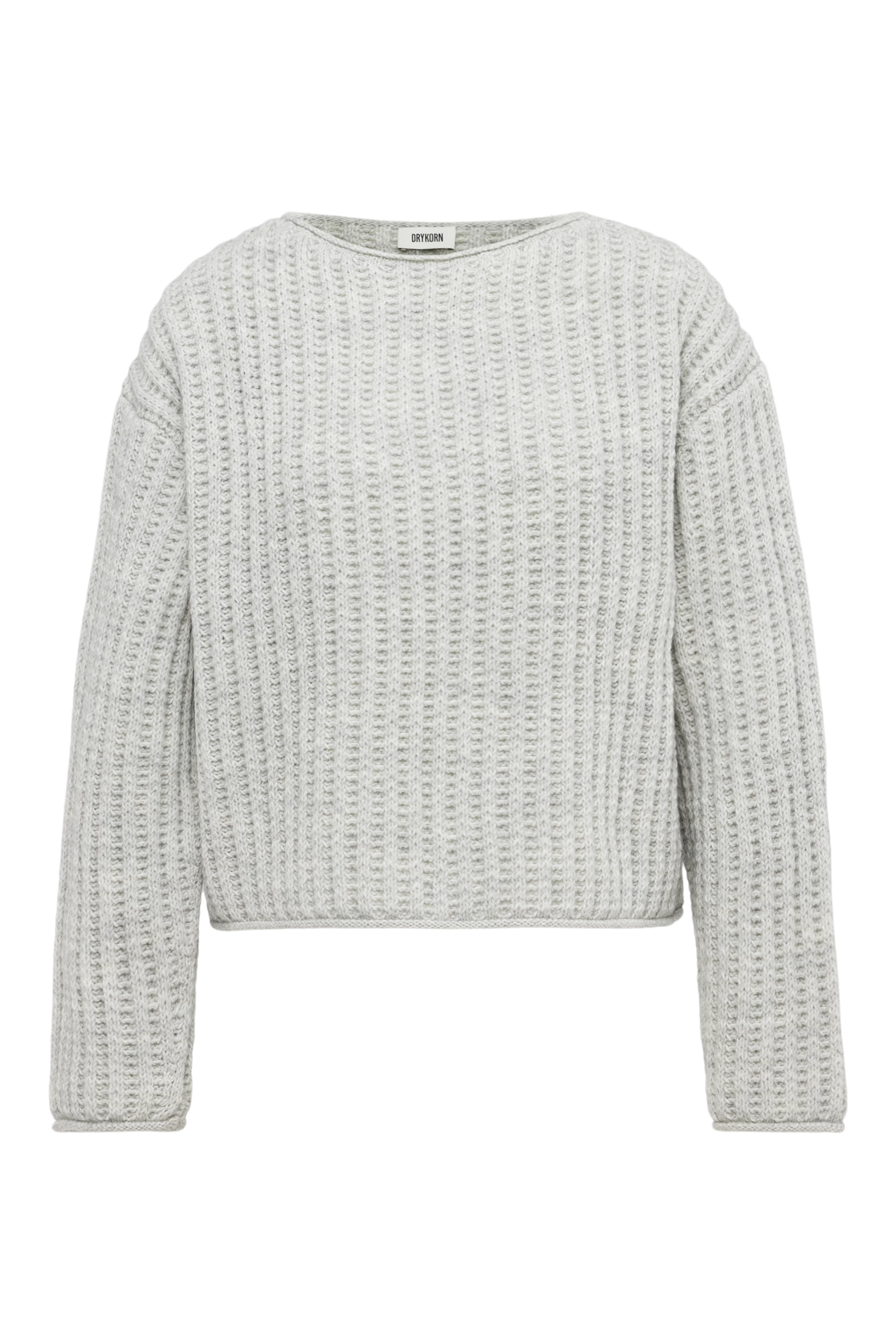 IMENY - Cropped jumper in wool and alpaca blend - women - grey - Freisteller Frontansicht