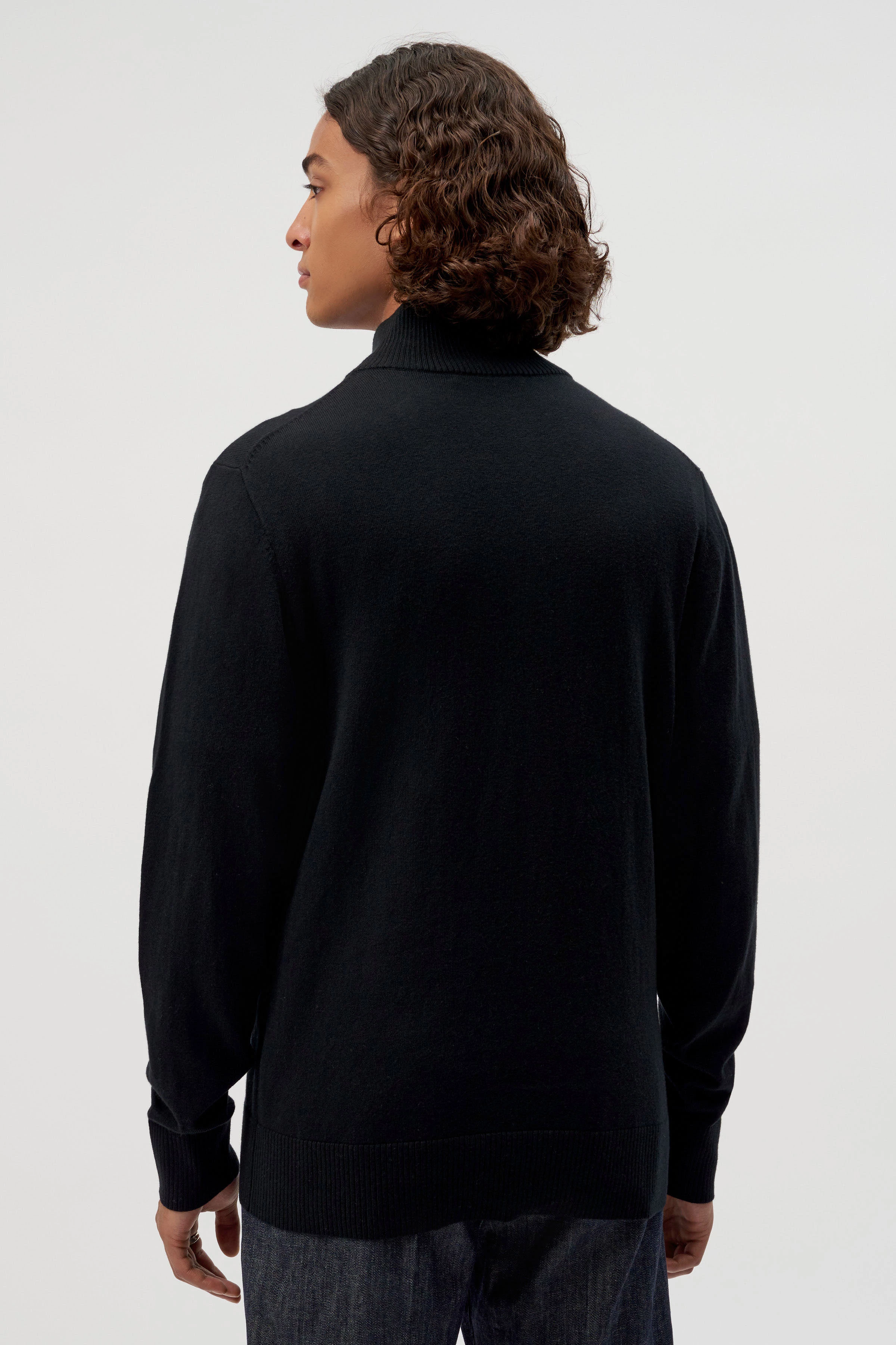 ANTONIO - soft basic zip jacket - men - Natural Aluminium - Rückansicht