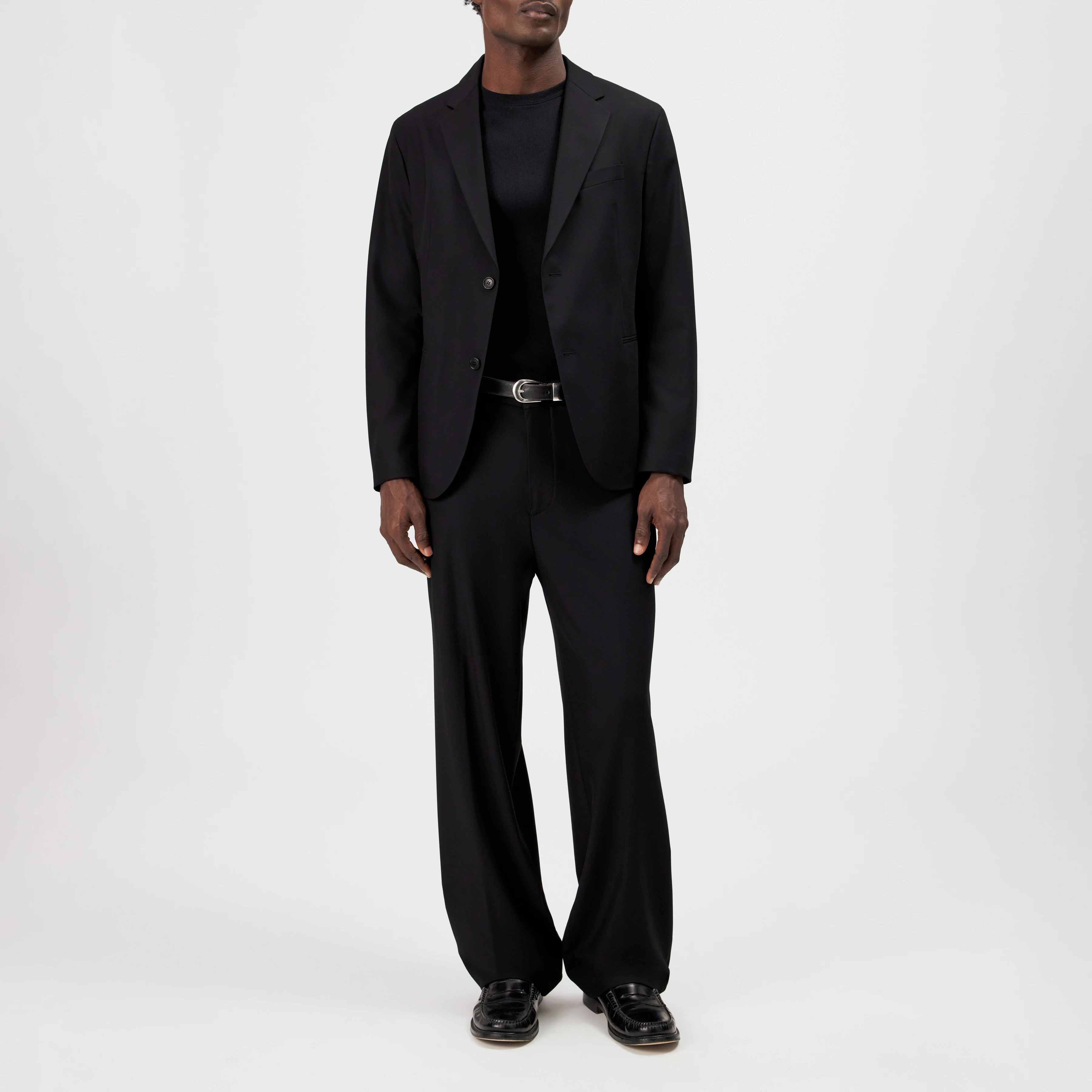 CATORY_B - Regular fit blazer in wool blend - men - black - Ganzkörper-Frontansicht