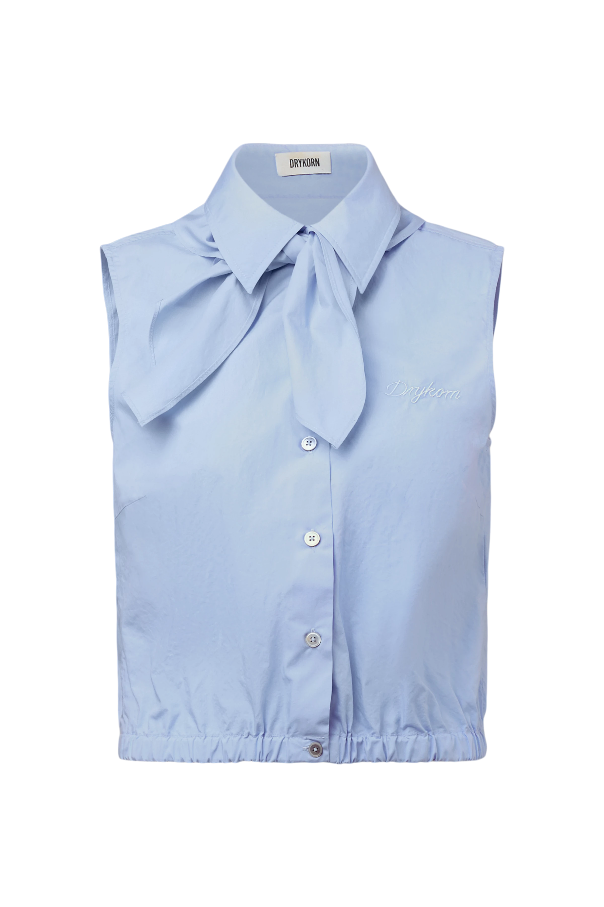 TIRIEL - Blouse sans manches coupe classique en coton pur - women - bleu - Freisteller Frontansicht