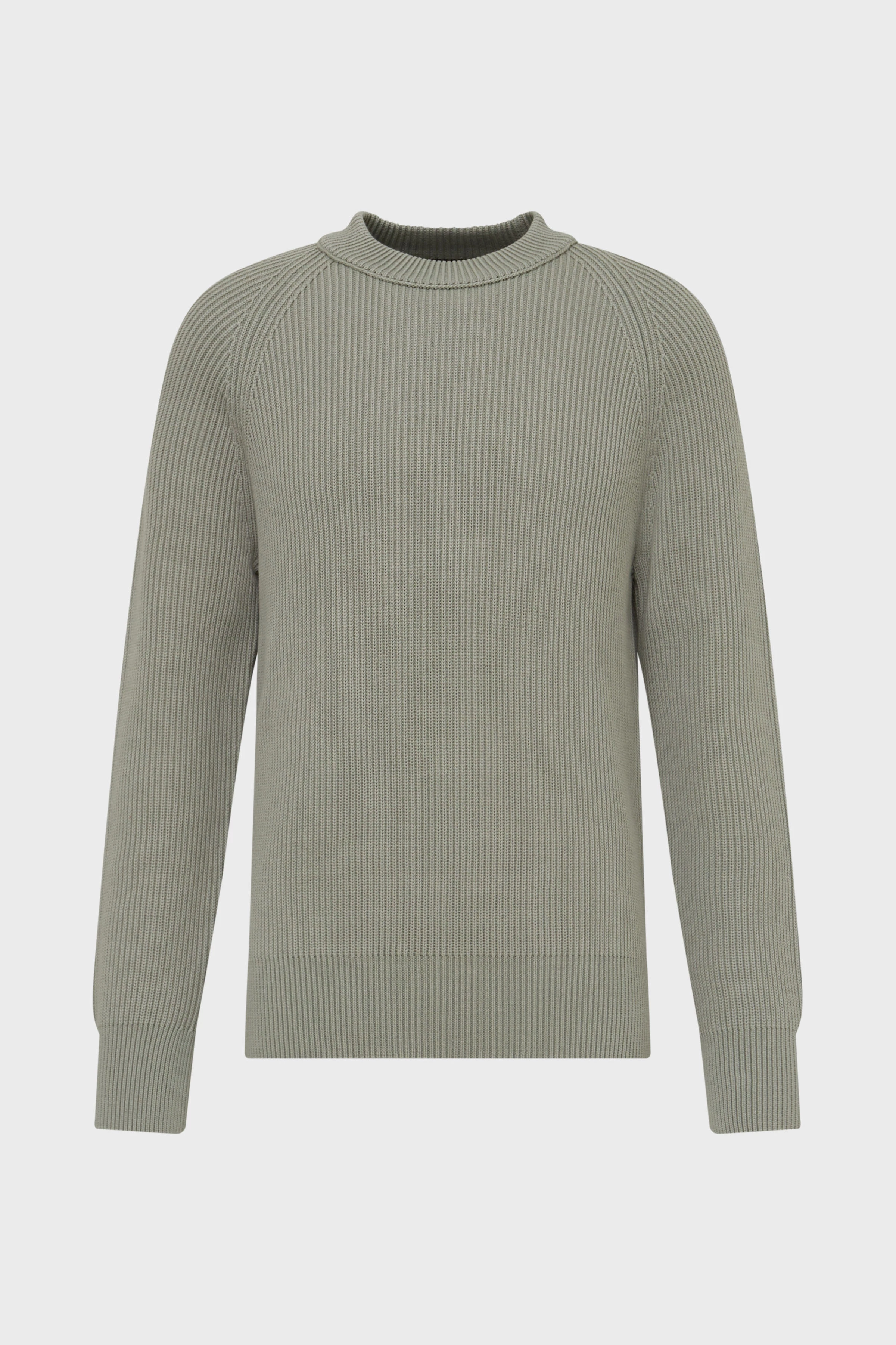 AARON - raglan rib pullover - men - green - Freisteller Frontansicht