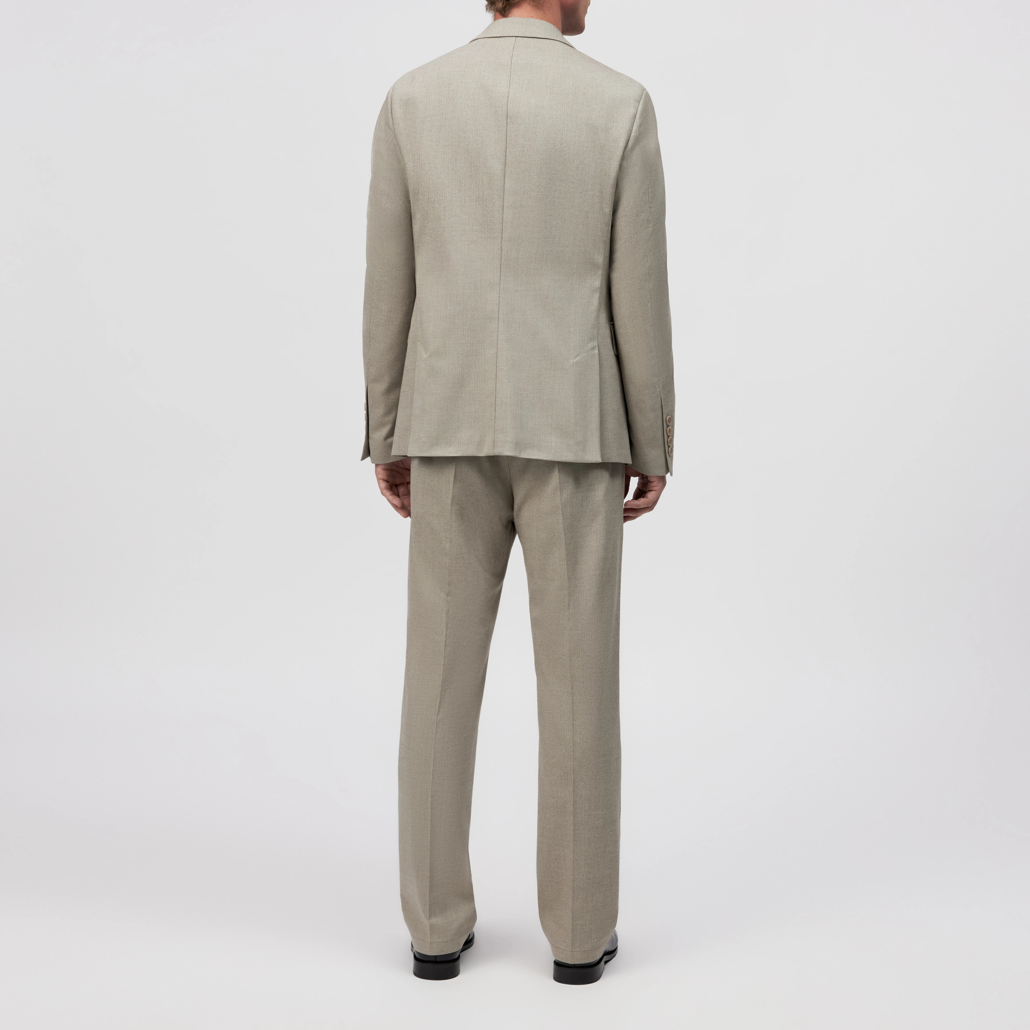 YAMES - Single-breasted jacket in viscose blend - men - brown - Rückansicht