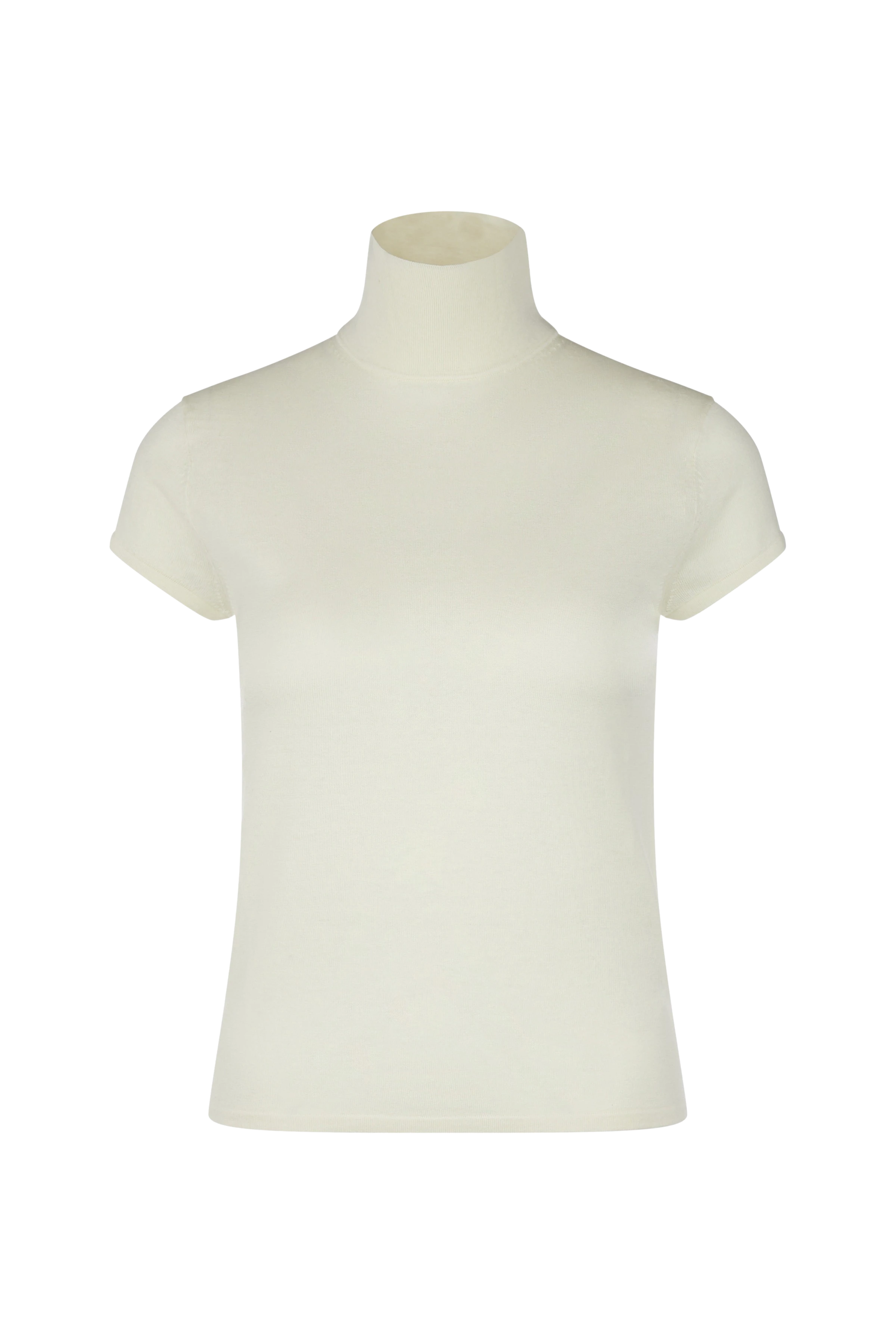 IRIMA - Baumwoll-Seide-Mix T-Shirt - Damen - off white - Freisteller Frontansicht
