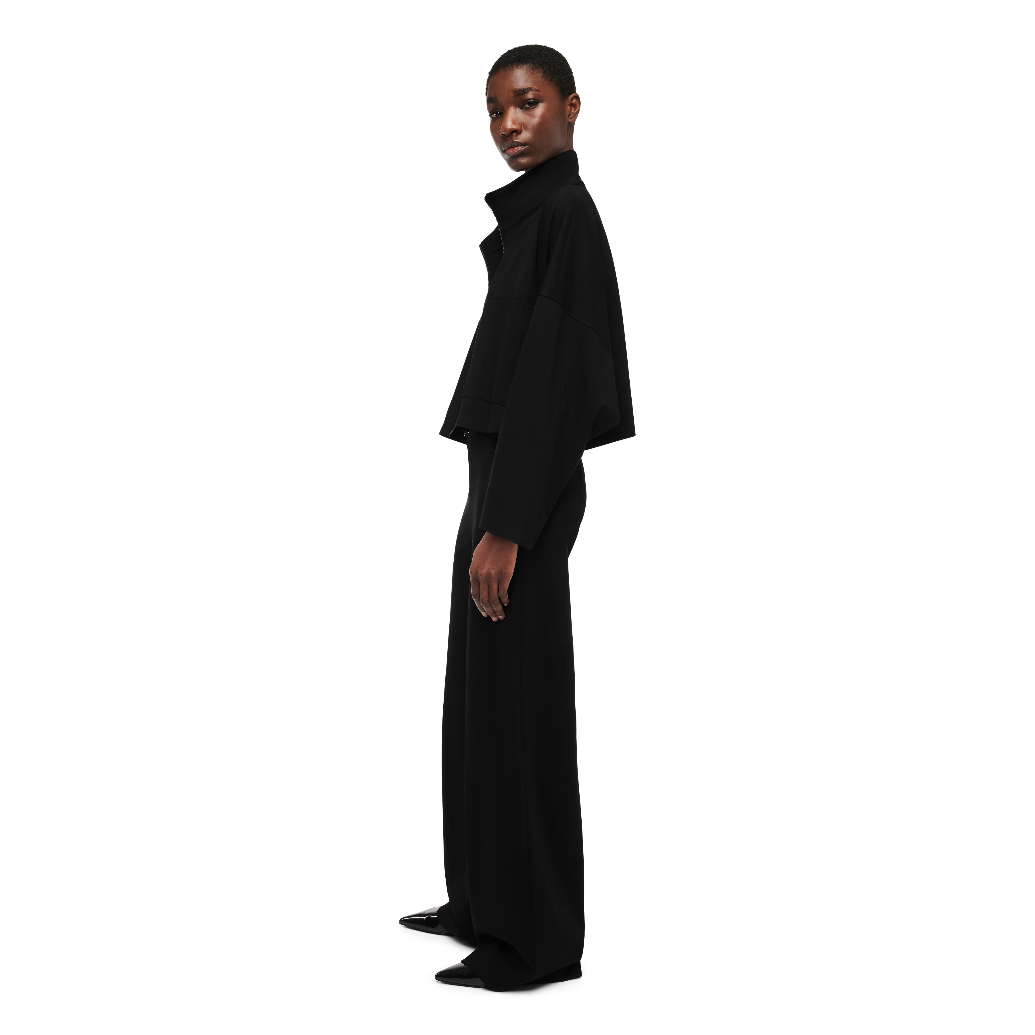 ELSTOW - Oversized jacket in jersey - women - Natural Aluminium - Seitenansicht