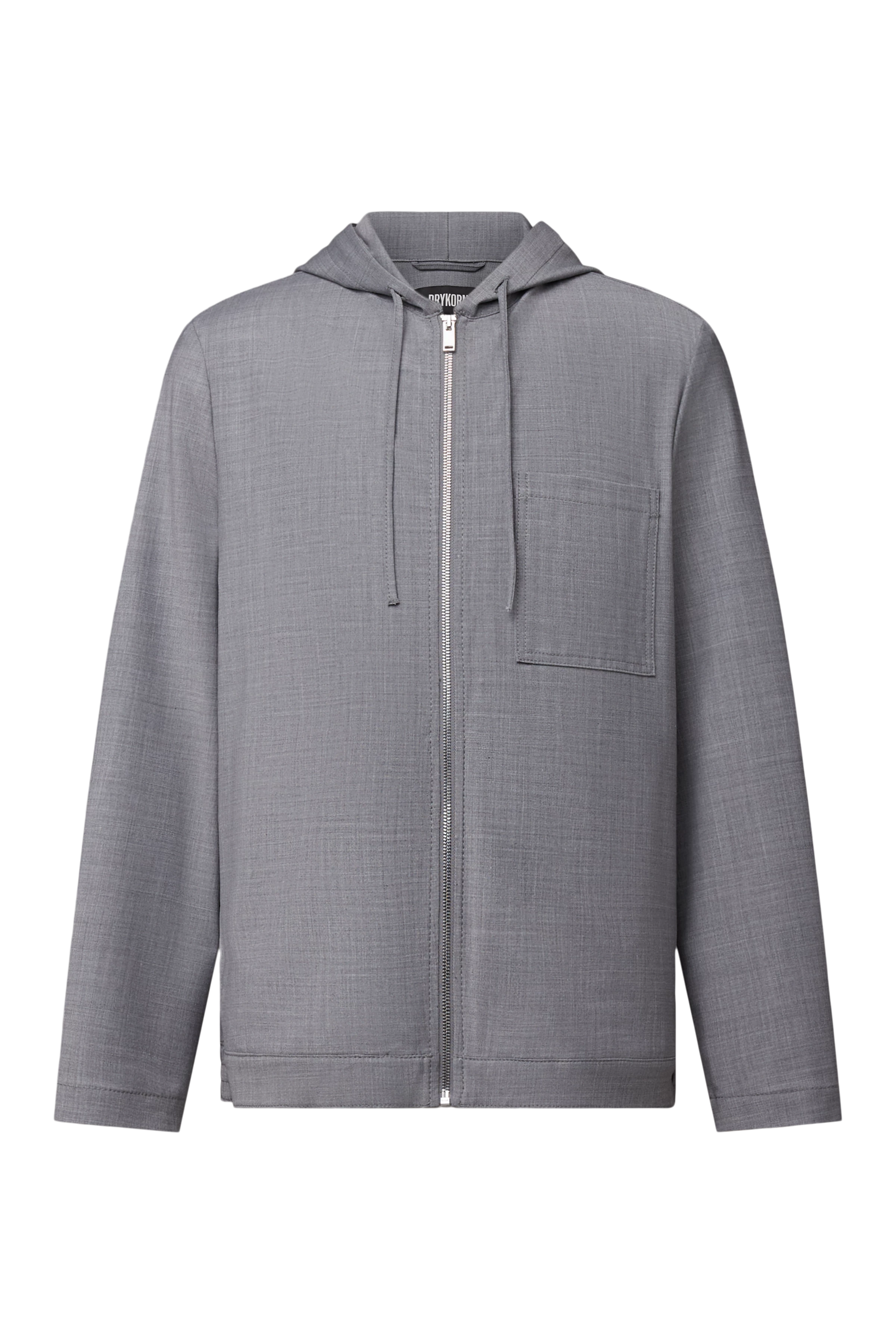 JENON - Zip-hættetrøje i performance-uldblanding - men - grå - Freisteller Frontansicht